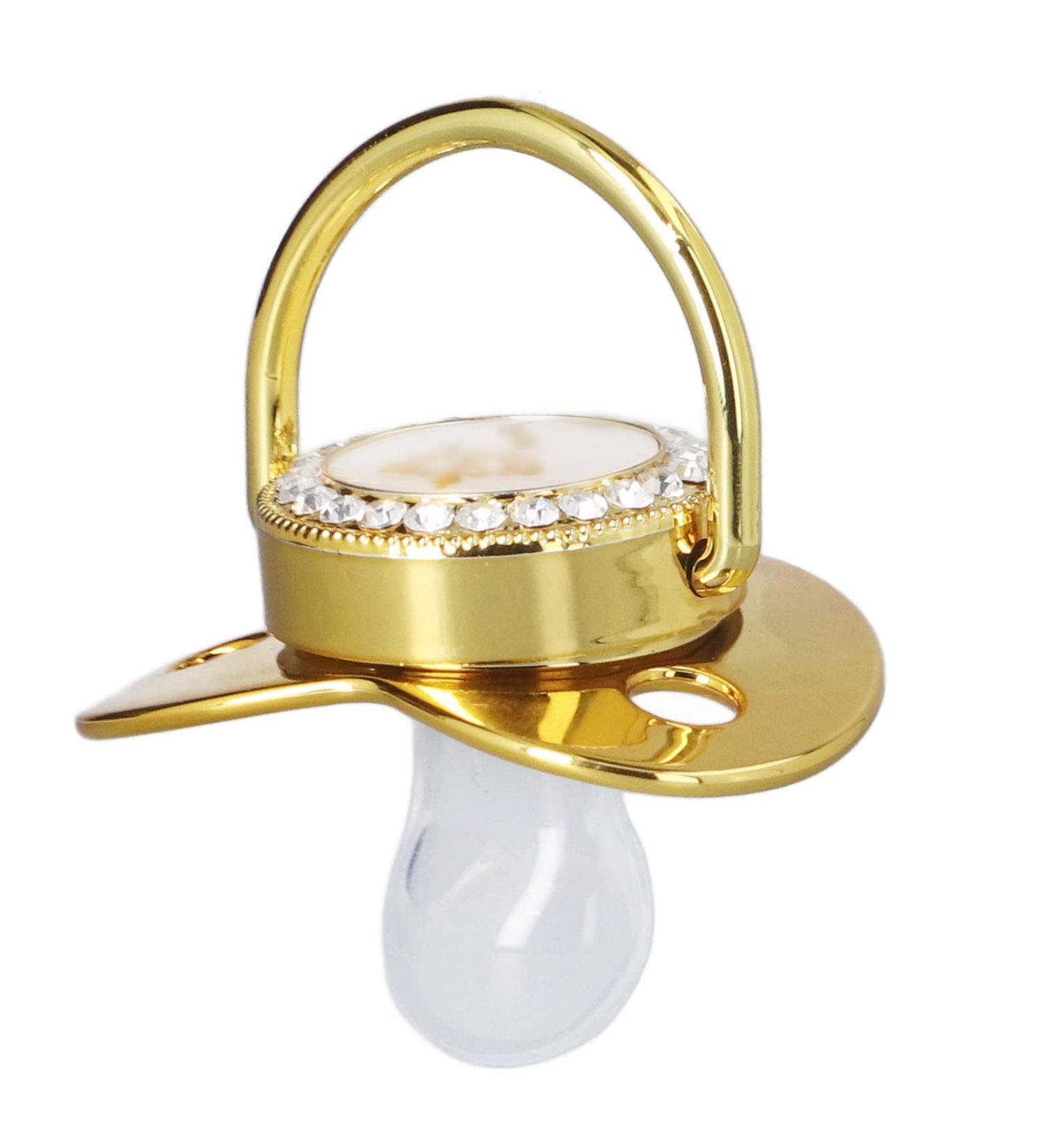 Stylish Toddler Pacifier - Portable Silicone with Elegant Rhinestone (E) | Safe & Fashionable - Buy Online on SooperMarket.com
