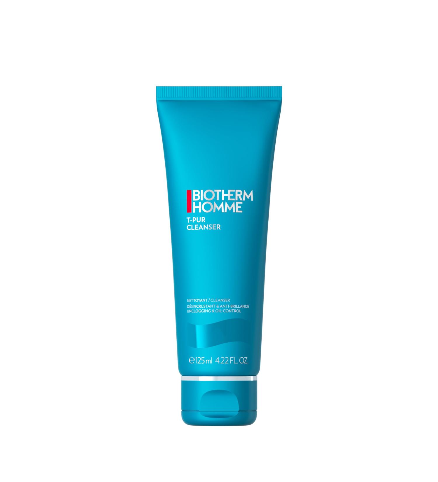 Biotherm Homme Face Wash for Men T-Pur Anti Oil & Shine Clay Cleanser Purifying Exfoliating Facial Cleanser with Zinc for Men For Normal to Oily Skin Christmas Gifts For Men 125 ml - Buy Online on SooperMarket.com