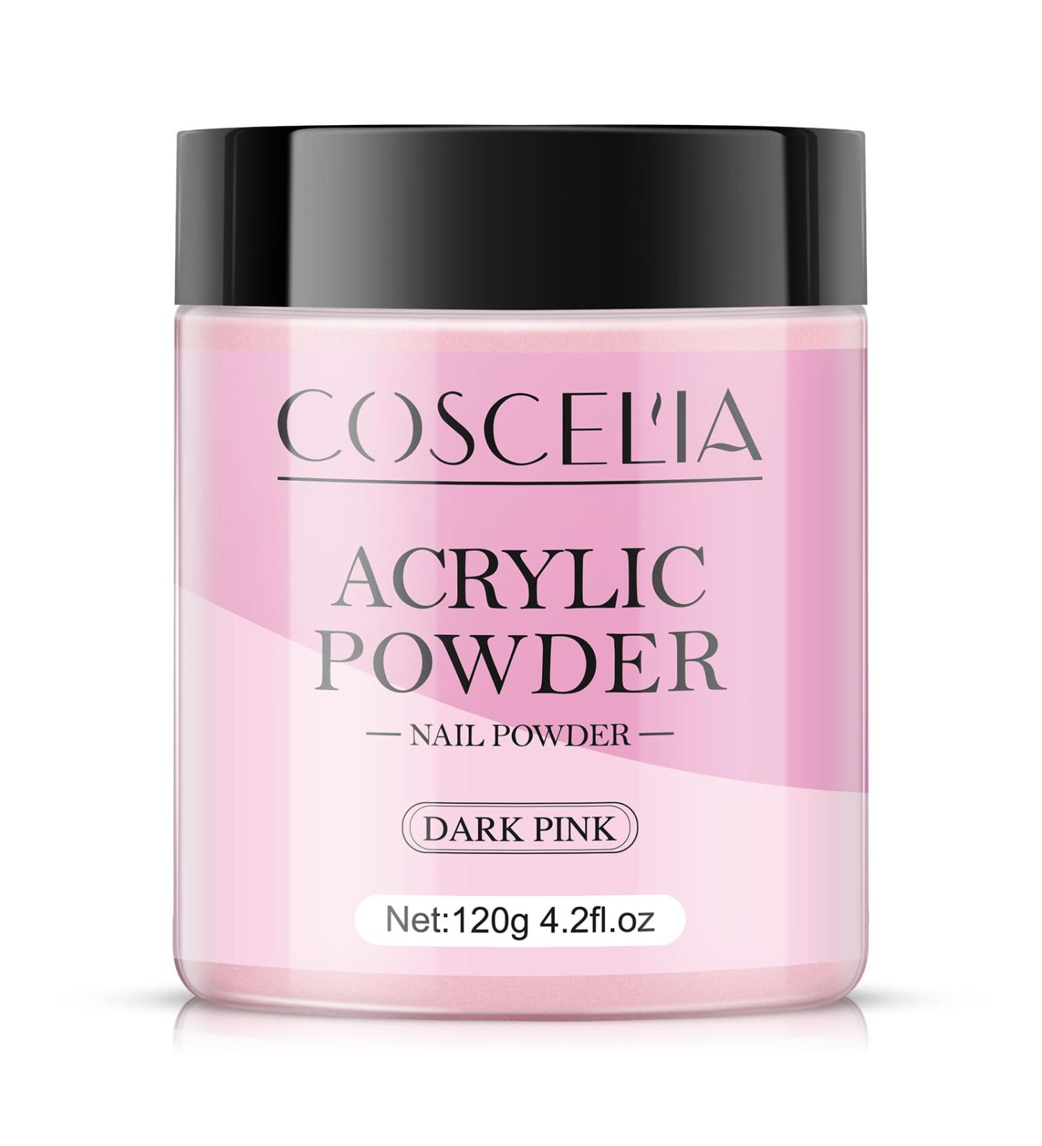 COSCELIA Dark Pink Acrylic Powder for Nails - 120g 3D Nail Extensions No Lamp Needed - International Shipping - Buy Online on SooperMarket.com