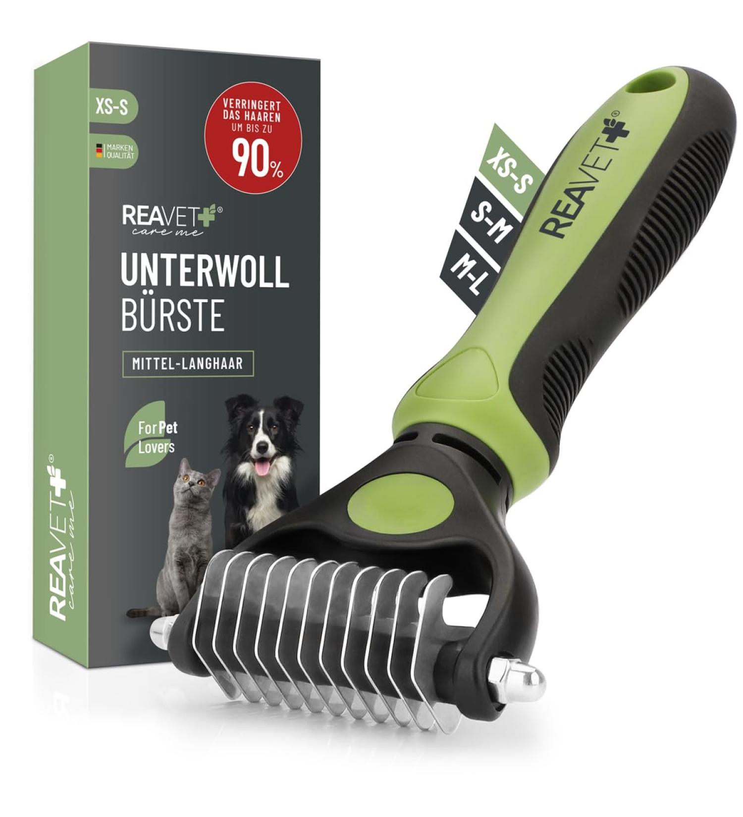 Reavet Dog & Cat Brush for Long Hair - Underwool Removal Massage Effect XS-S Size - Buy Online on SooperMarket.com