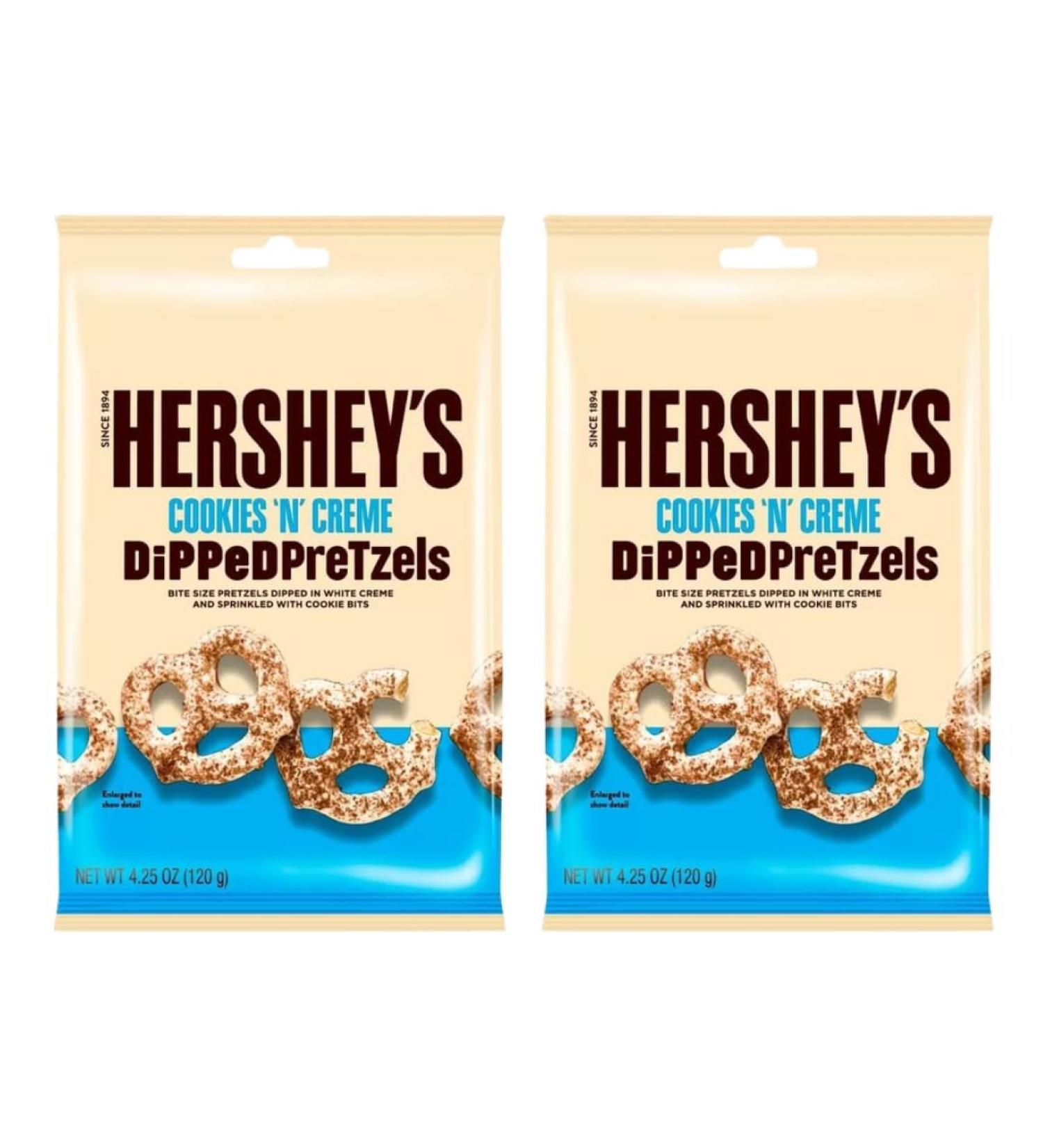 Pretzel Bundle Consisting of Hershey's Cookies 'N' Creme Chocolate Dipped Pretzels 120g (2 Pack) - Buy Online on SooperMarket.com