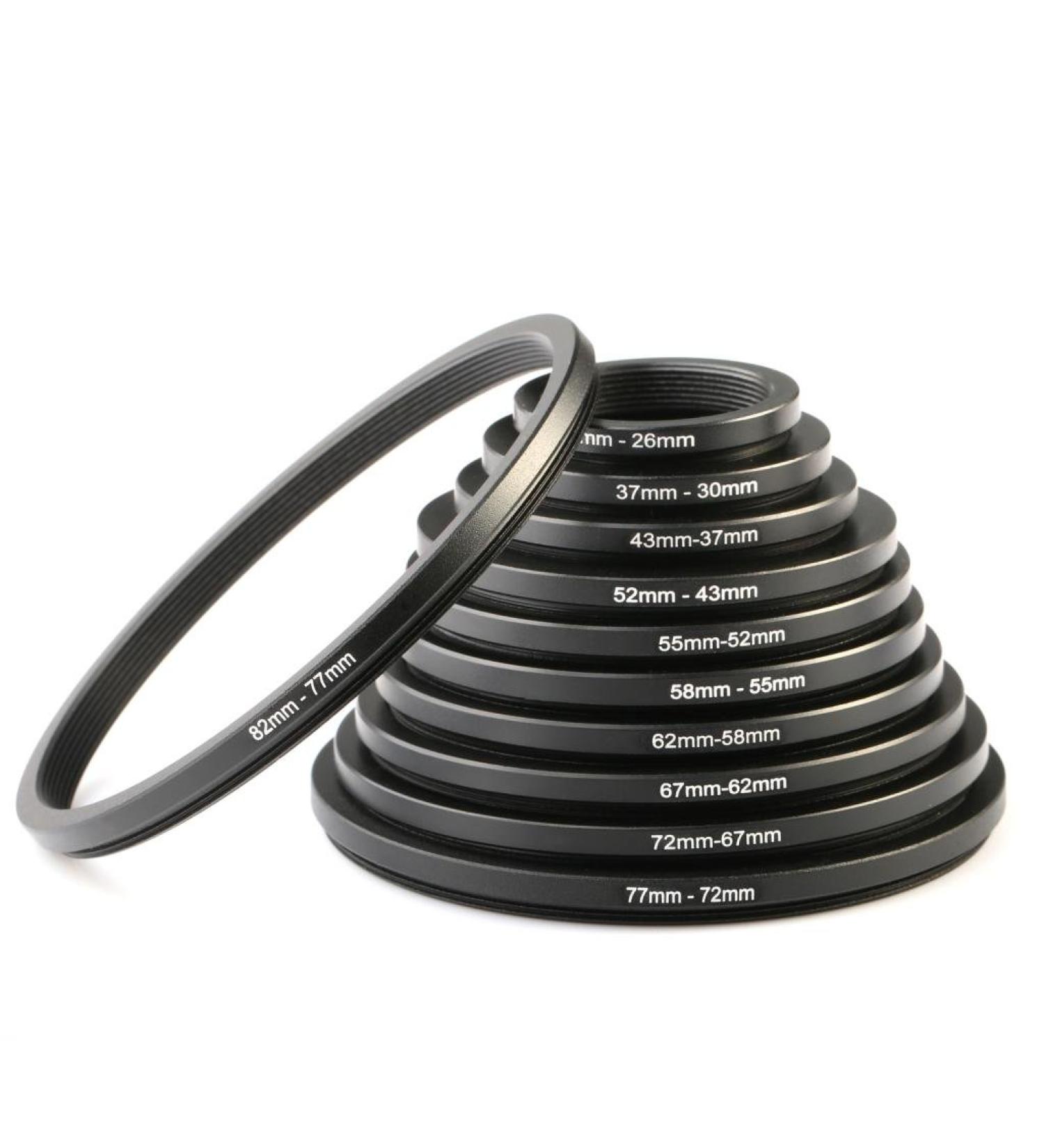 K&F Concept 11pc Metal Step Down Filter Adapter Rings Kit for Camera Lens - 43mm to 77mm Sizes Included - Buy Online on SooperMarket.com