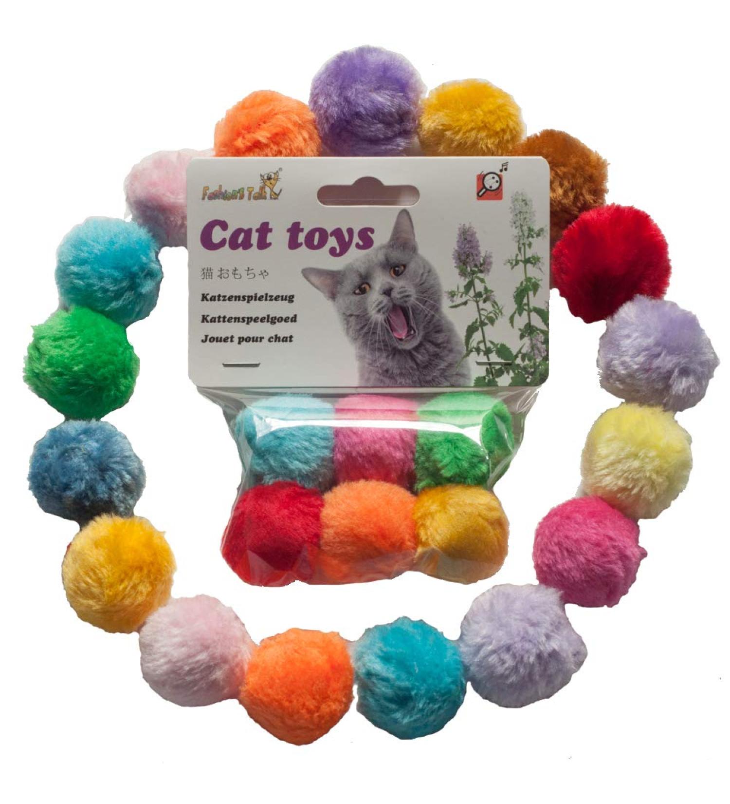 Fashion's Talk Furry Rattle Ball Cat Toys 6-Pack for Kitty | Interactive Playtime Set - Buy Online on SooperMarket.com