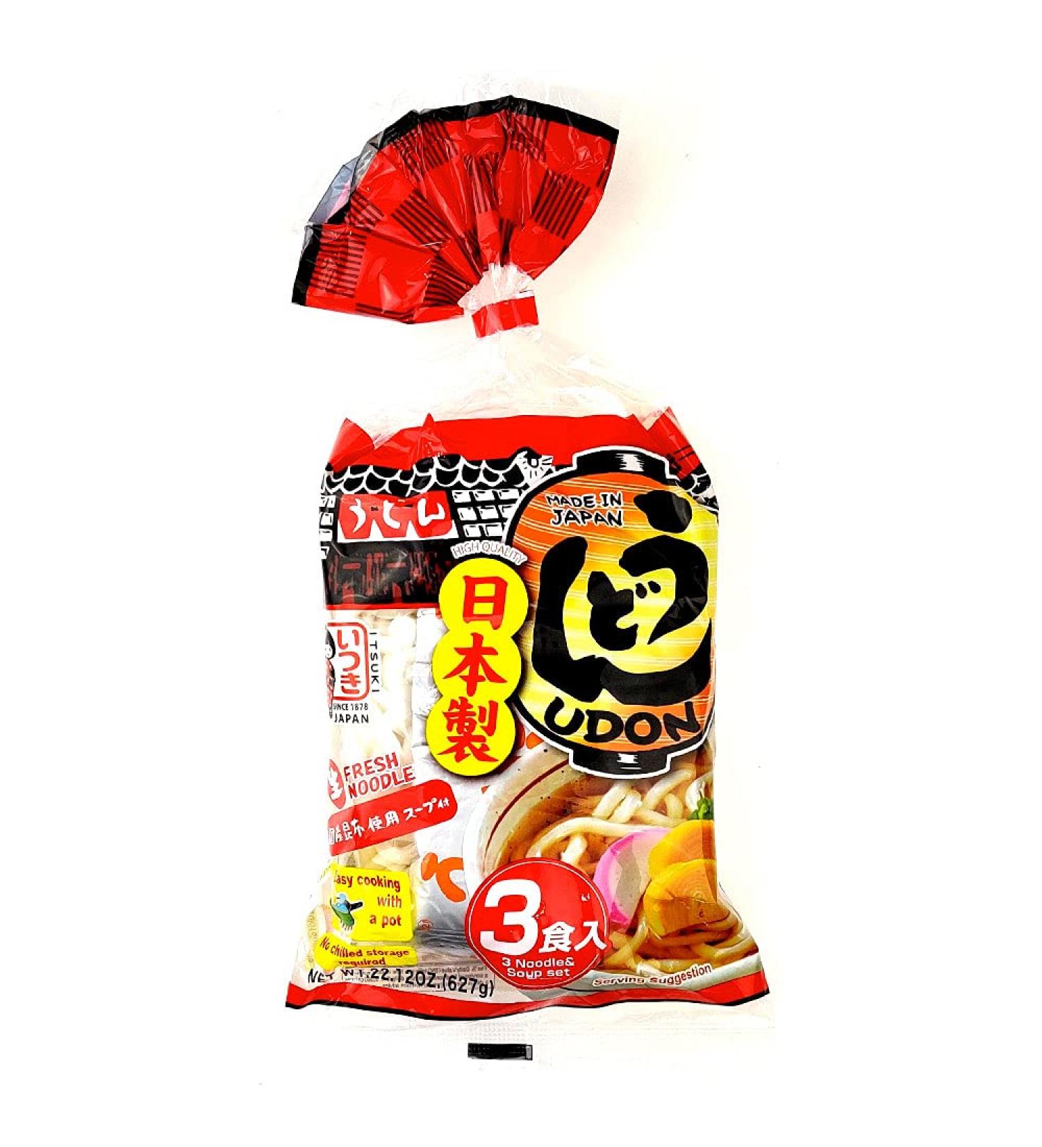 Itsuki Foods Yude Udon Noodle With Soup Sachet (3 Servings) 627g