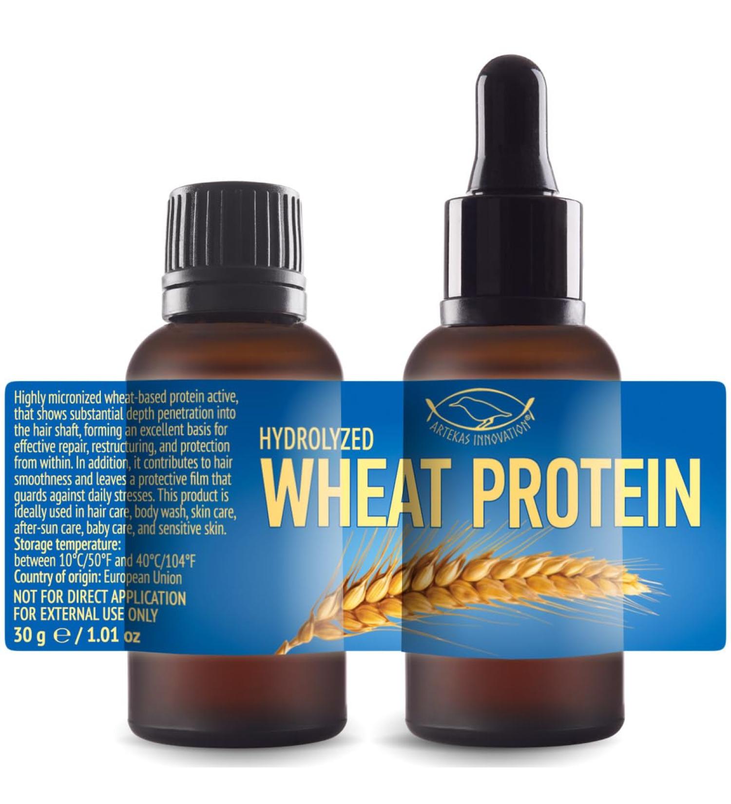 Buy Hydrolyzed Wheat Protein Liquid - 2oz for Hair Skin & Body Care - Ideal for DIY Shampoos & Conditioners - 2 Vials with Pipette & Screw Cap - International Shipping Available - Buy Online on SooperMarket.com