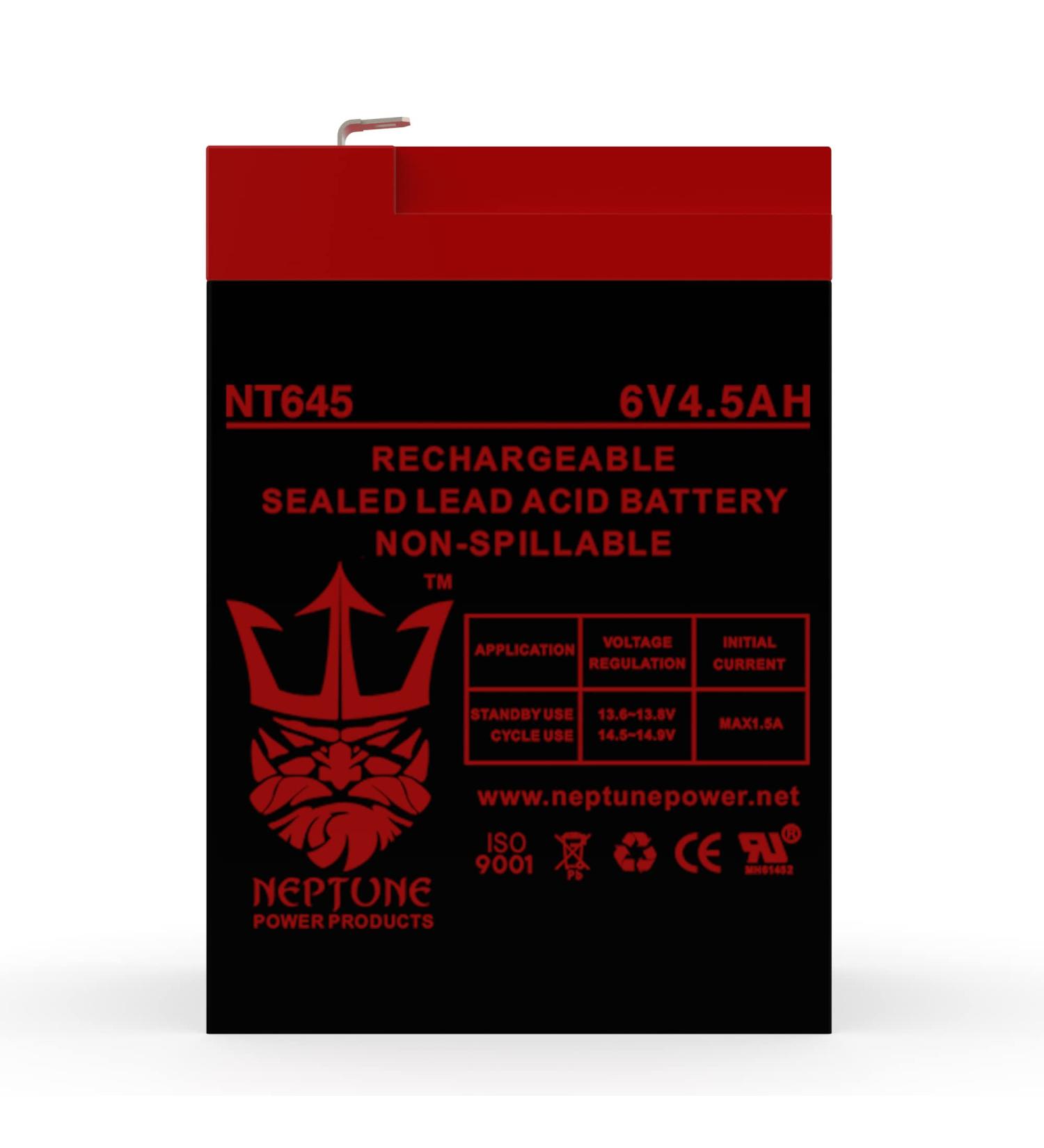 Neptune Replacement Emergency Lighting Battery for JohnLite 350 - 6V 4.5Ah SLA | International Shipping Available - Buy Online on SooperMarket.com