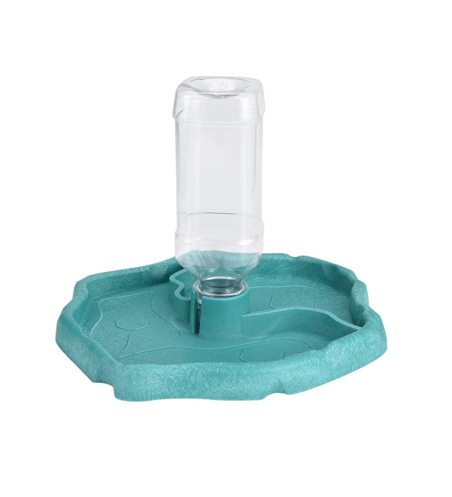 QIODAZOO Bowls for Reptiles Amphibians Tortoise Accessories 2 IN 1 Reptile Feeding Dish Automatic Dispenser Tortoise Water Dish Lake Blue - Buy Online on SooperMarket.com