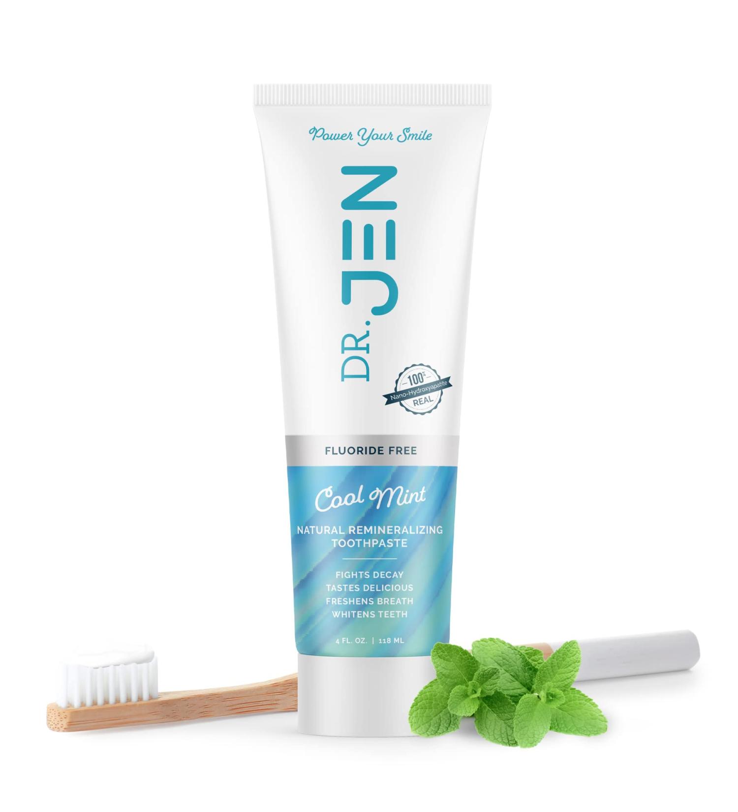Dr Jen Fluoride-Free Remineralizing Toothpaste with 10% Nano Hydroxyapatite - Clinically Proven Enamel Strengthening Formula (4oz) - Buy Online on SooperMarket.com