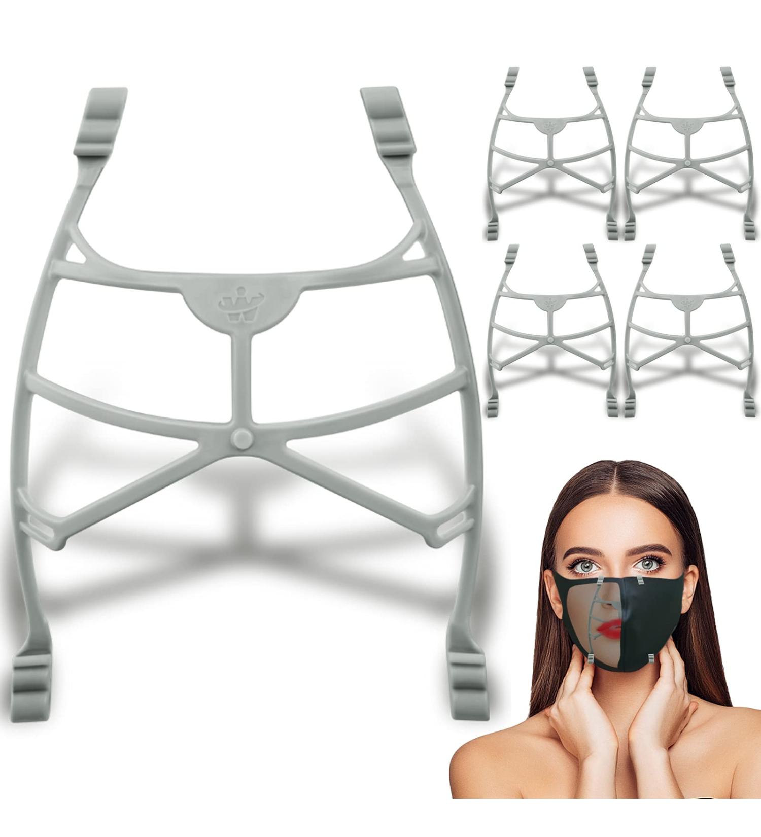 Awolf Face Mask Holder 3D Bracket 5-Pack Grey - Inner Support Frame for Cloth Masks - Protects Lipstick - Easy Breathing for Adults - Buy Online on SooperMarket.com