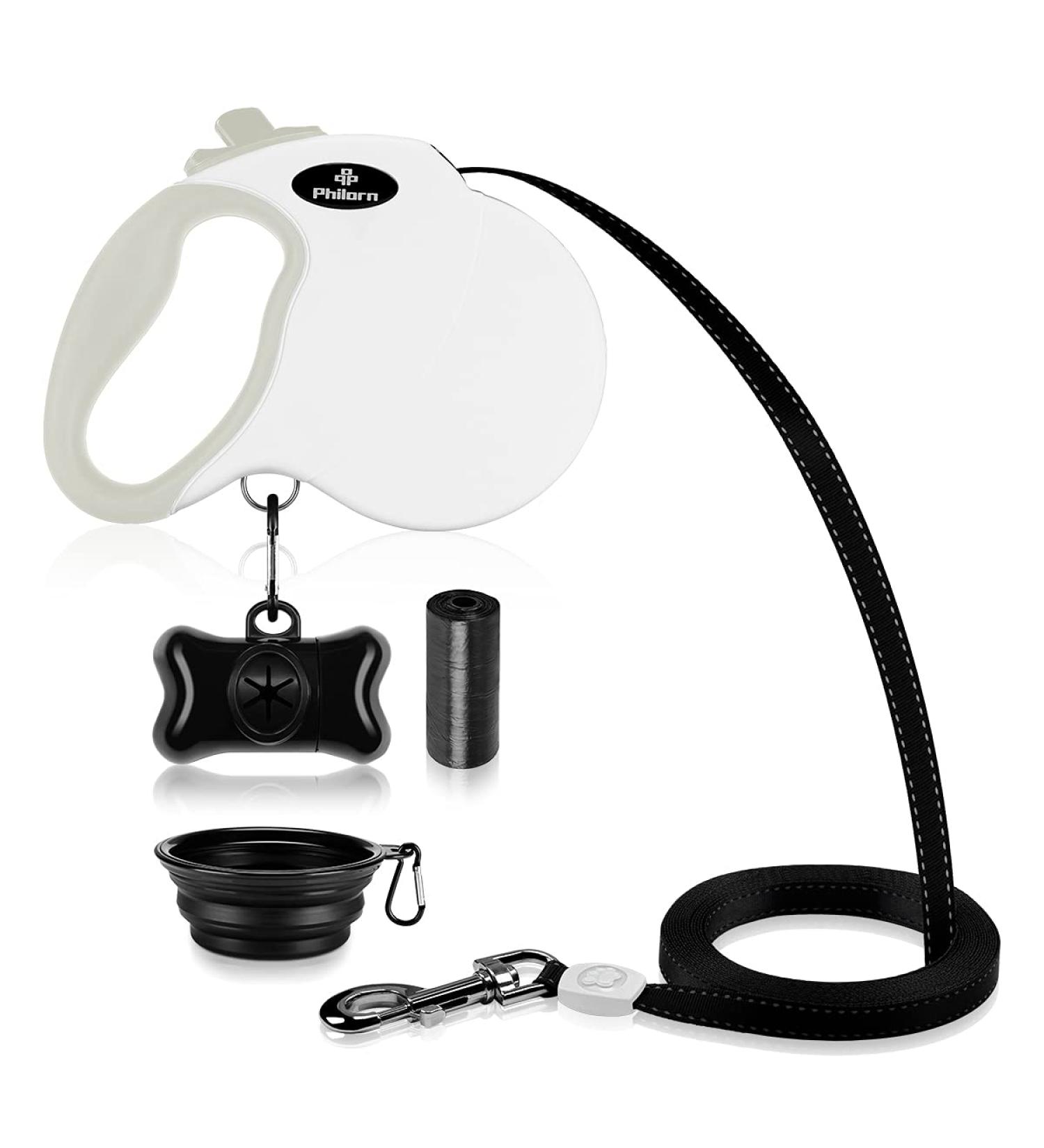 Buy Philorn 5m Reflective Retractable Dog Leash - Flexible Non-Slip Handle One-Button Lock for Medium to Large Dogs up to 50kg - International Shipping Available - Buy Online on SooperMarket.com