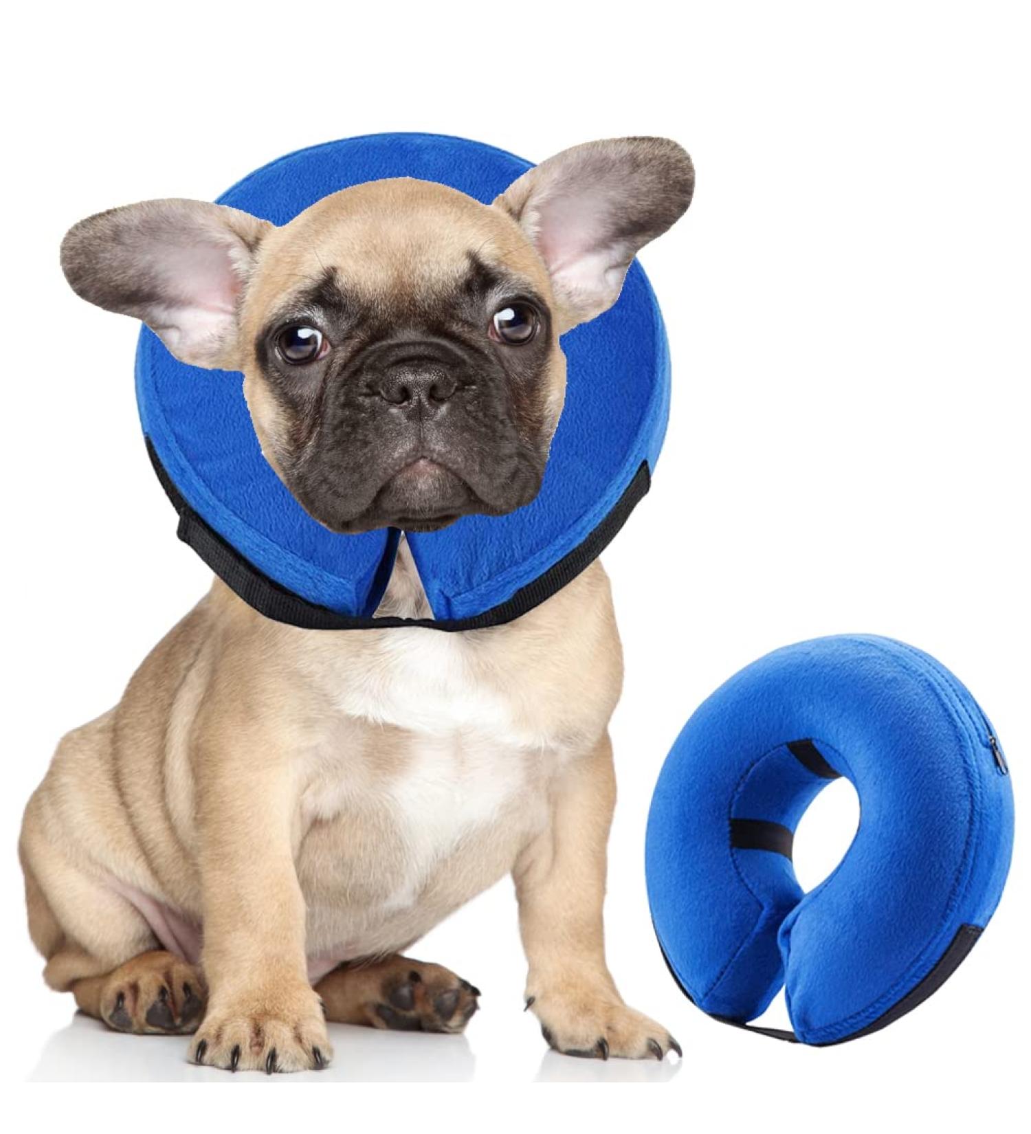 QIYADIN Soft Dog Recovery Collar | Adjustable Inflatable Pet Cone for Cats & Dogs | Prevent Biting & Scratching - Medium - Buy Online on SooperMarket.com