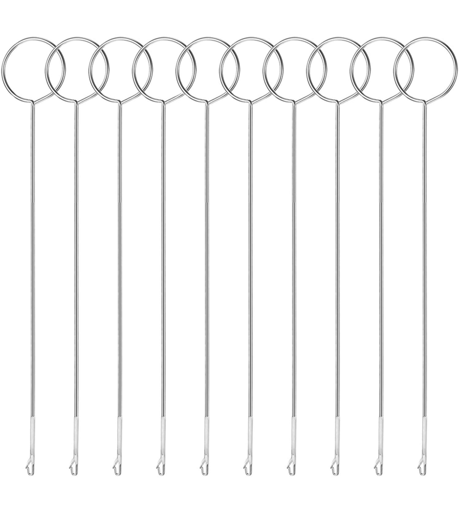 Arcemain Stainless Steel Sewing Loop Turner Set - 10 Pcs Long Loop Turner Tool for Fabric Tube Straps, Belts, DIY Accessories - Silver - Buy Online on SooperMarket.com