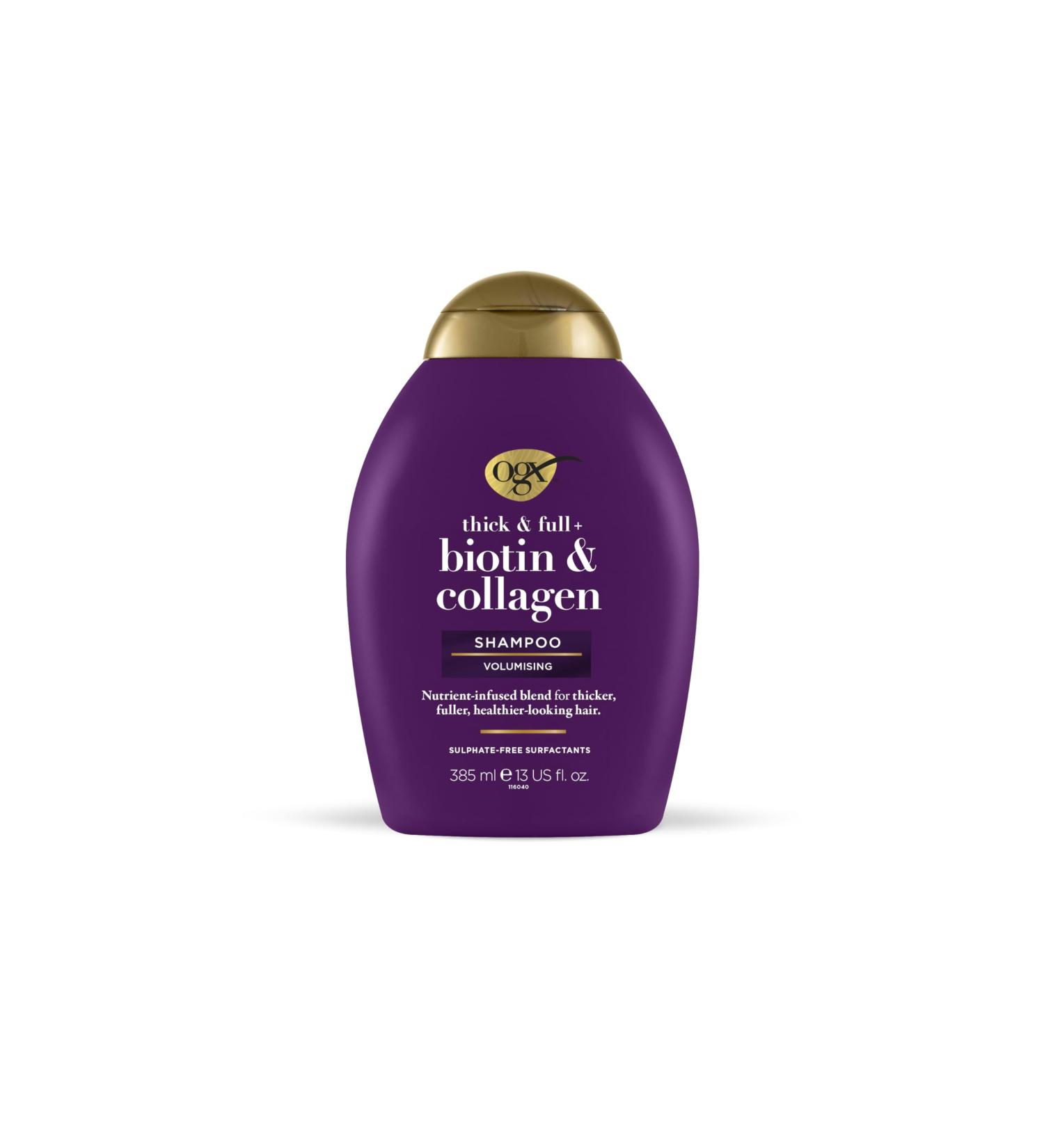 OGX Biotin & Collagen Hair Thickening Shampoo 385ml - Boost Hair Growth and Volume - Buy Online on SooperMarket.com