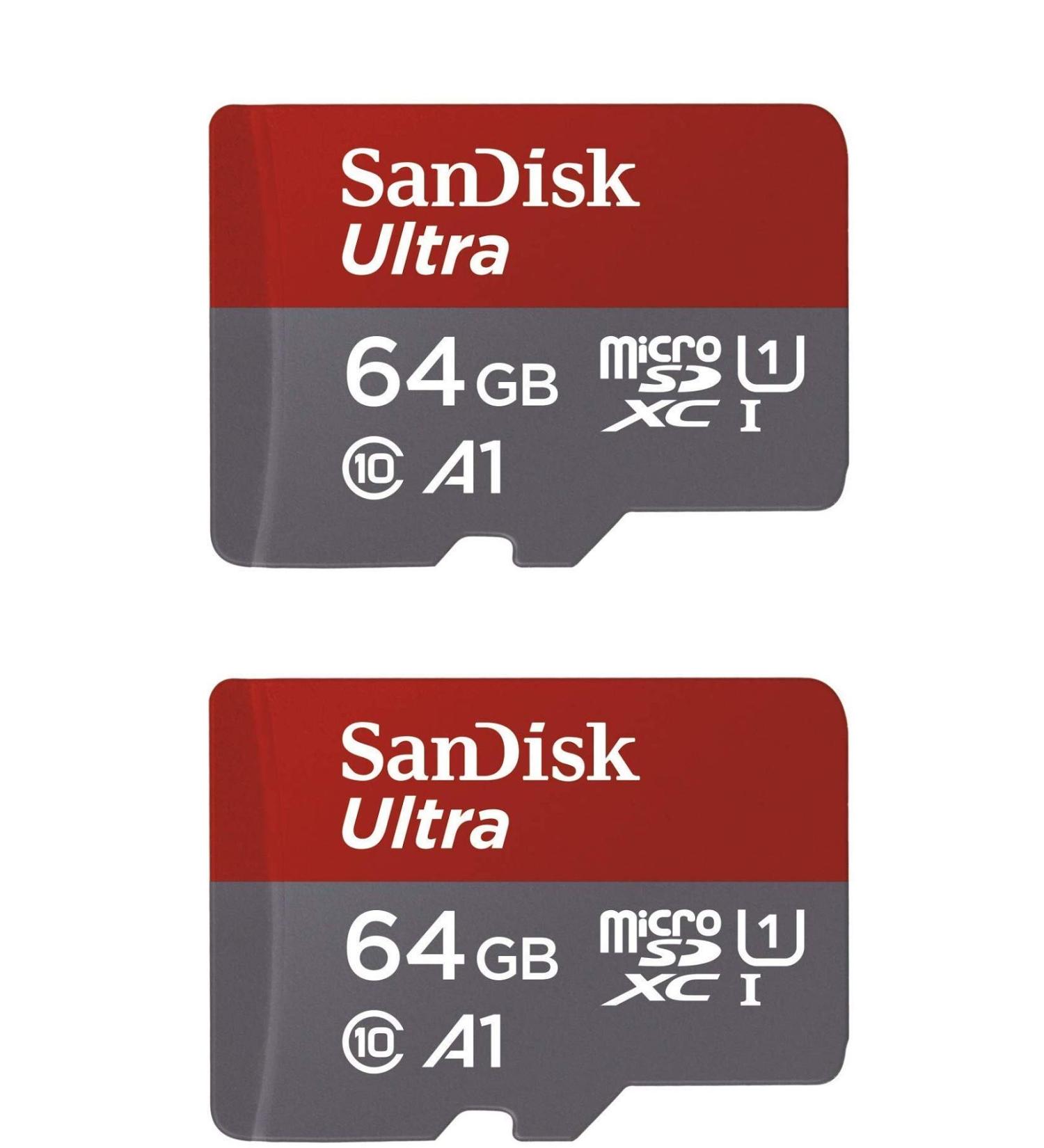 SanDisk 64GB X2 (128GB) MicroSDXC Ultra Uhs-1 Memory Card
