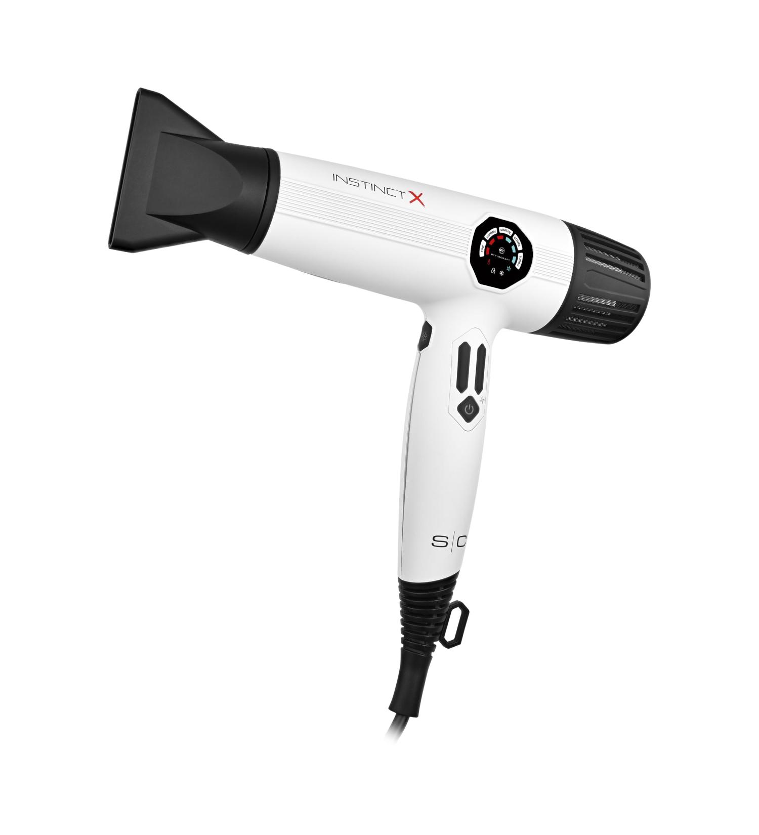 StyleCraft Instinct-X Professional Hair Dryer | Brushless Motor Digital Display 2 Nozzles & Diffuser Fast International Shipping - Buy Online on SooperMarket.com