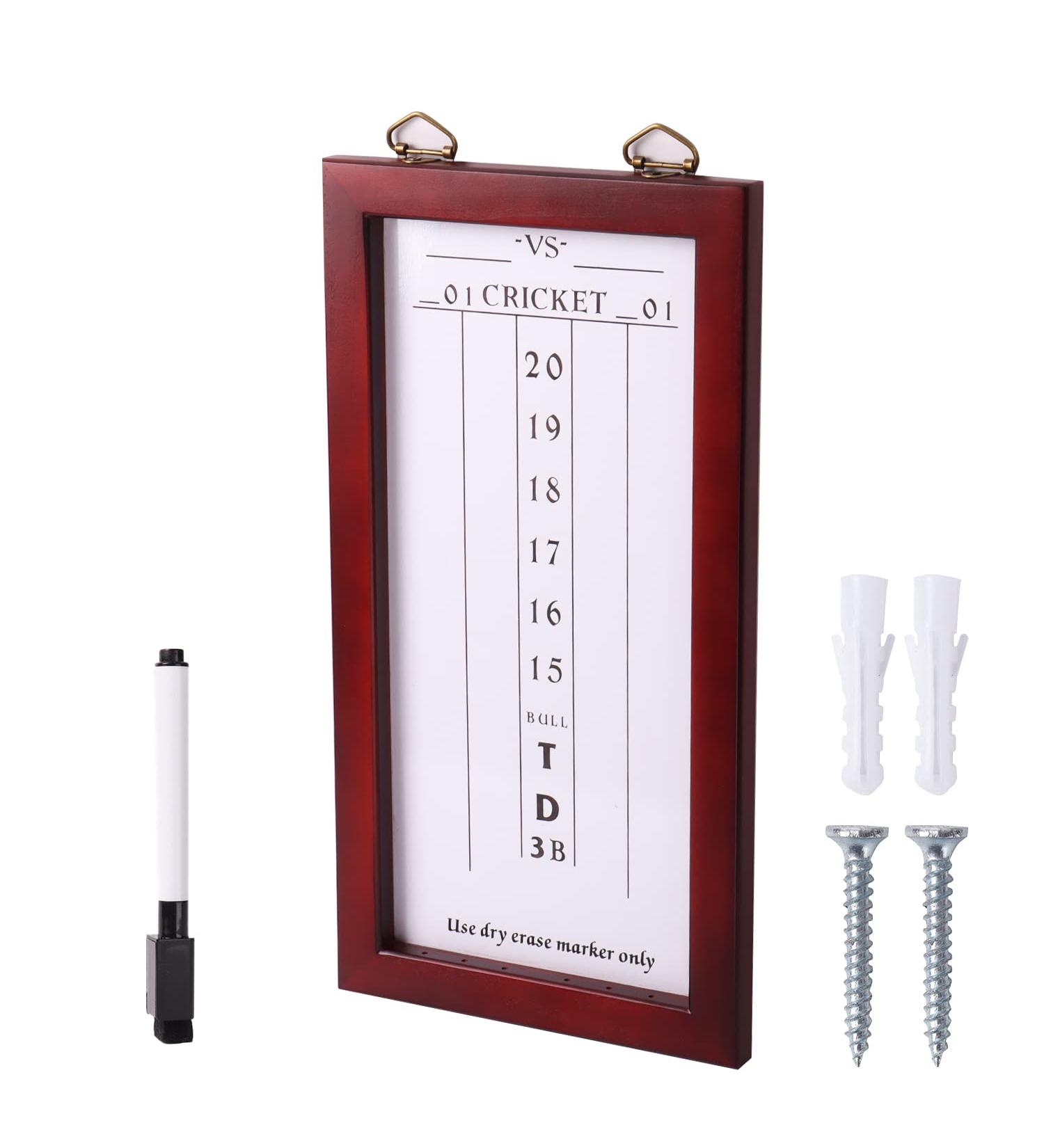 GSE Dry-Erase Dart Scoreboard for Dart Board Cricket & 01 Games | Out Chart & Marker Included - Buy Online on SooperMarket.com