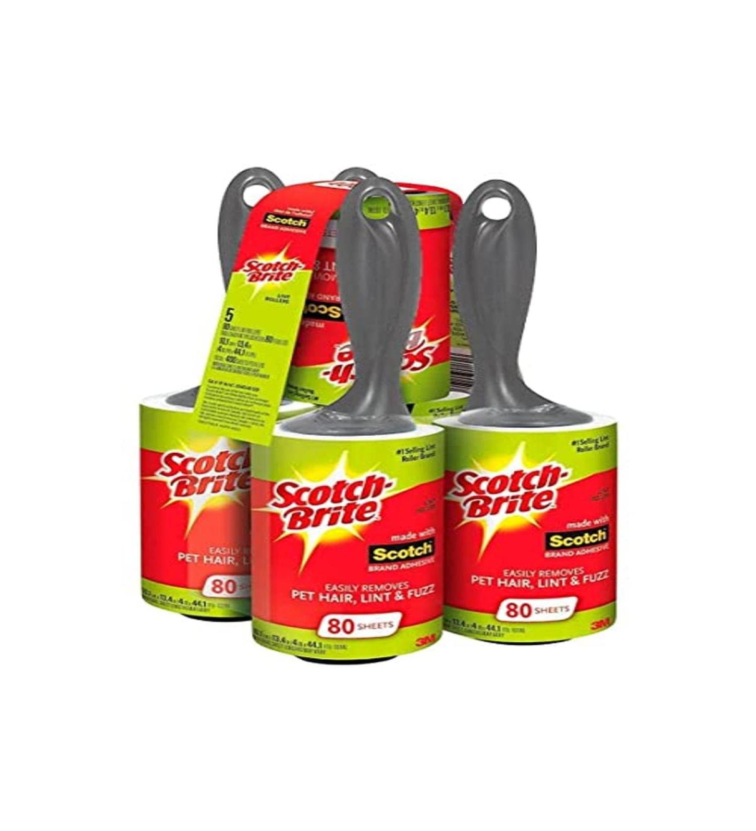 Scotch Brite Value Pack Lint Roller 80 Sheets (Pack of 5)