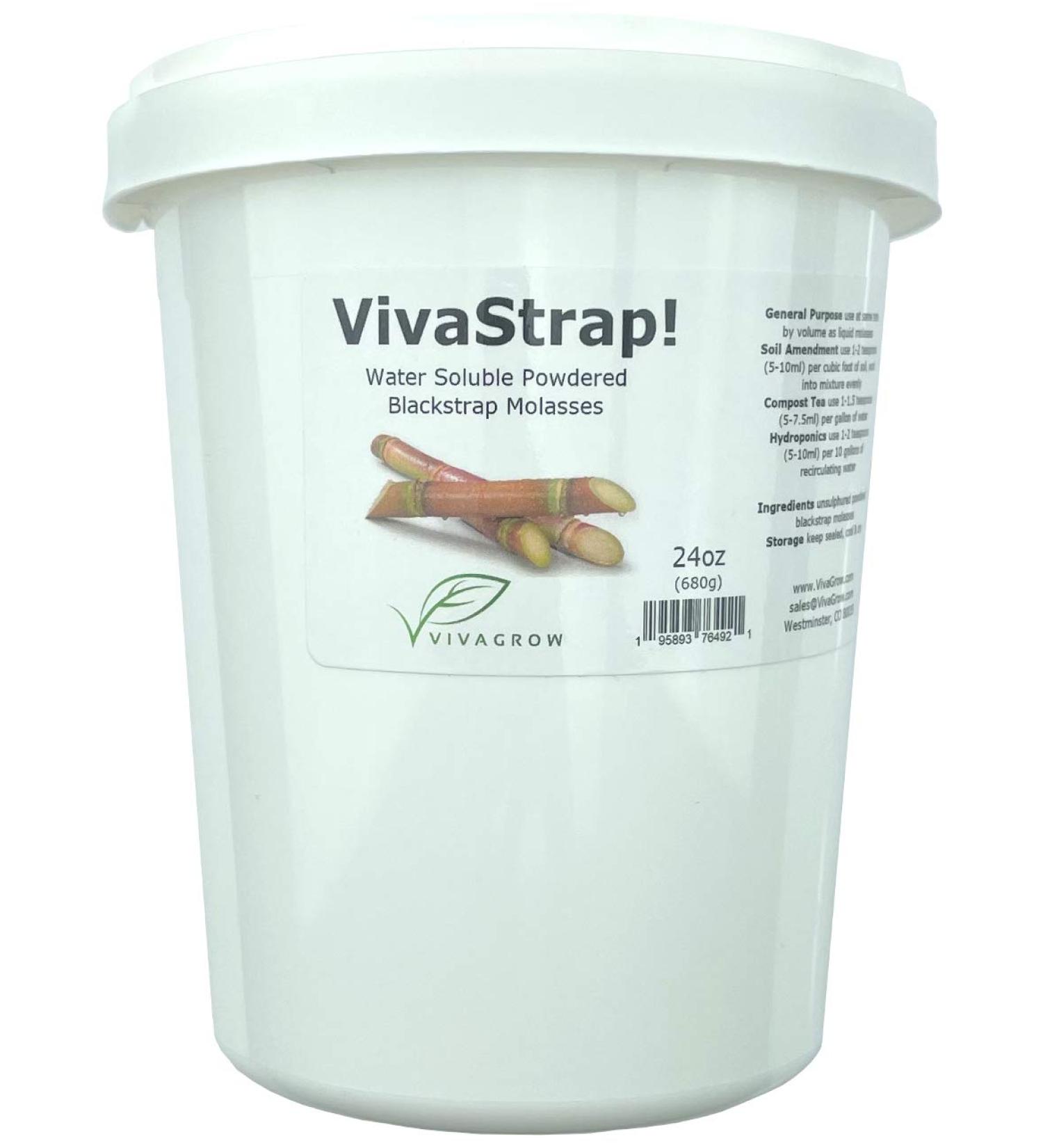 VivaStrap Dry Powdered Blackstrap Molasses Unsulphured Water Soluble 24oz - Premium Quality - Buy Online on SooperMarket.com