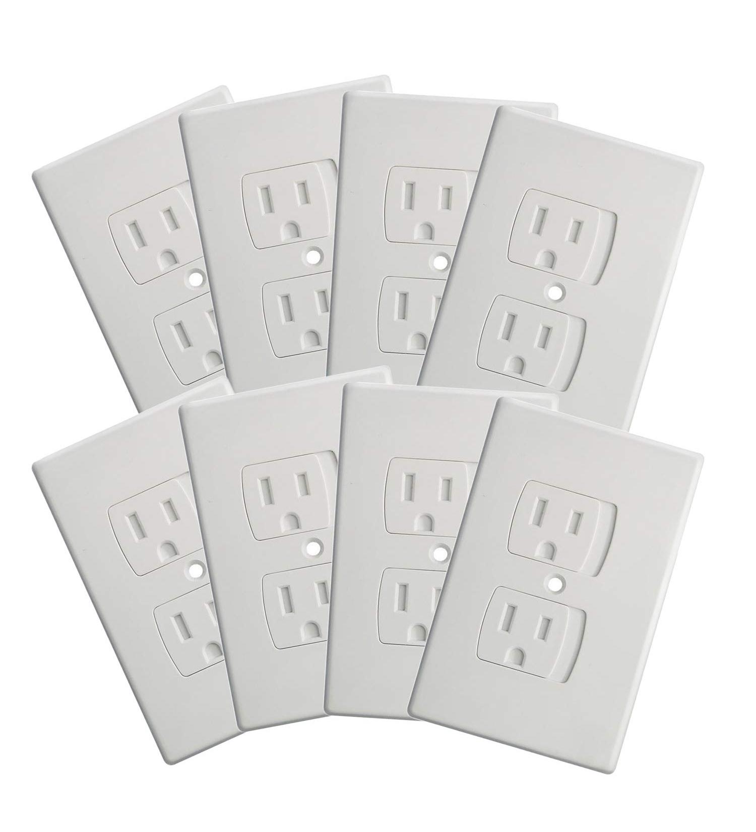 8 Pack Upgraded Self Closing Electrical Outlet Covers | Baby proofing Safety Universal Wall Socket Plate | Automatic Sliding Cap Cover Standard Wall Outlet Covers (8 Pack) - Buy Online on SooperMarket.com
