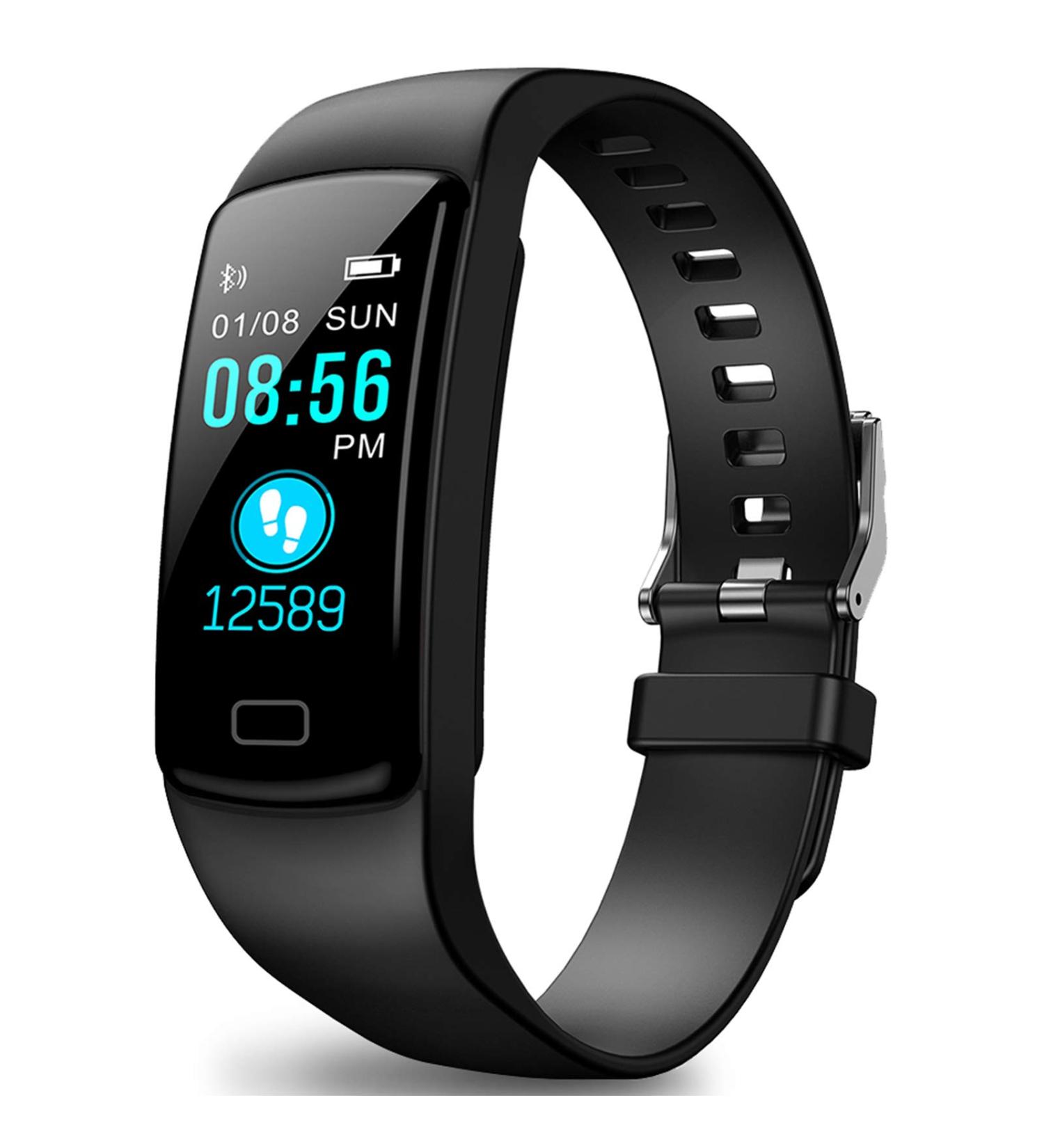 PUBU Fitness Tracker | Heart Rate Monitor Activity Tracker IP68 Waterproof | Sleep Monitor | Step Counter Pedometer | Health Exercise Watch for Women Men | Black - Buy Online on SooperMarket.com