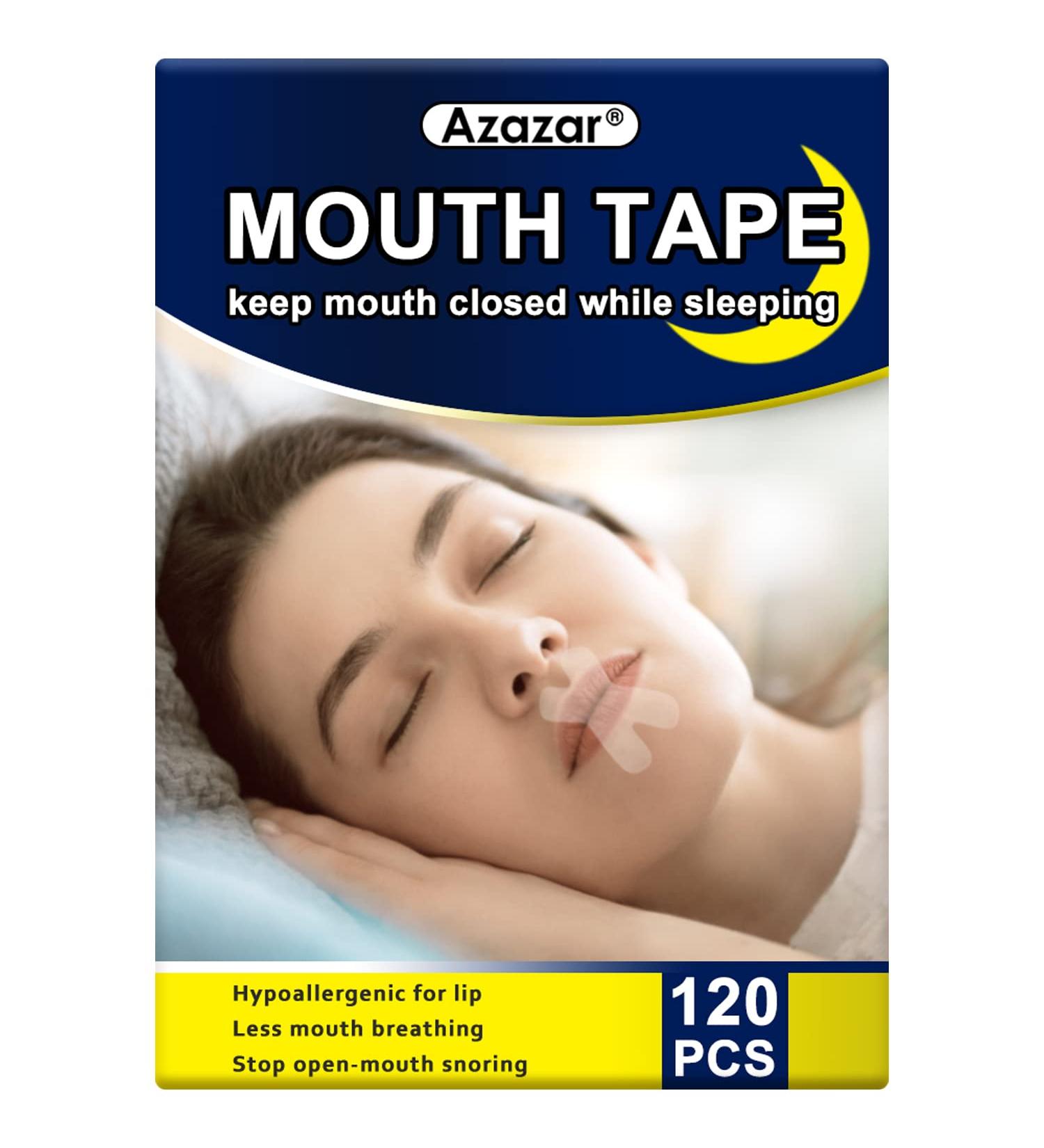 Azazar Mouth Tape for Sleeping 120 Pcs - Promotes Nose Breathing, Stops Mouth Breathing, Reduces Snoring - Improve Sleep Quality with Gentle Sleep Strips - Buy Online on SooperMarket.com