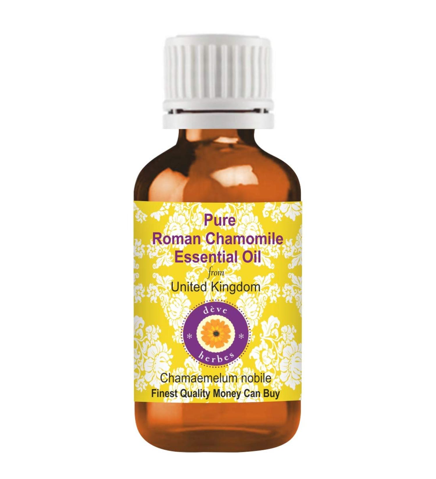 Deve Herbes Pure Roman Chamomile Essential Oil 2ml (0.06 oz) - Steam Distilled Chamaemelum Nobile for Relaxation and Aromatherapy - Buy Online on SooperMarket.com