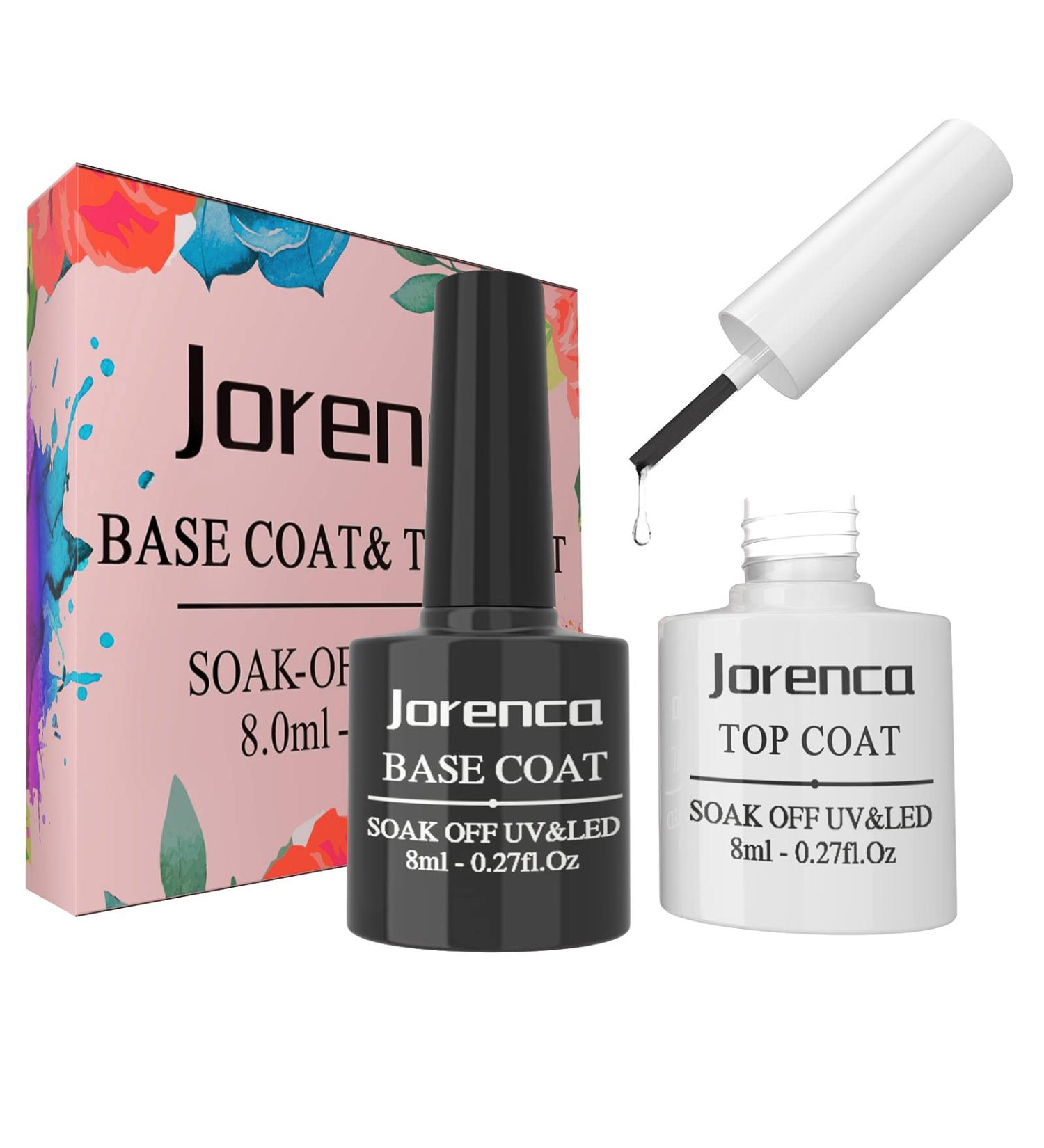 Clear Gel Nail Polish Top Coat Set - No Wipe Base & Top Coat Kit for Salon-Quality Manicures - 2 Pcs 8ml - Buy Online on SooperMarket.com