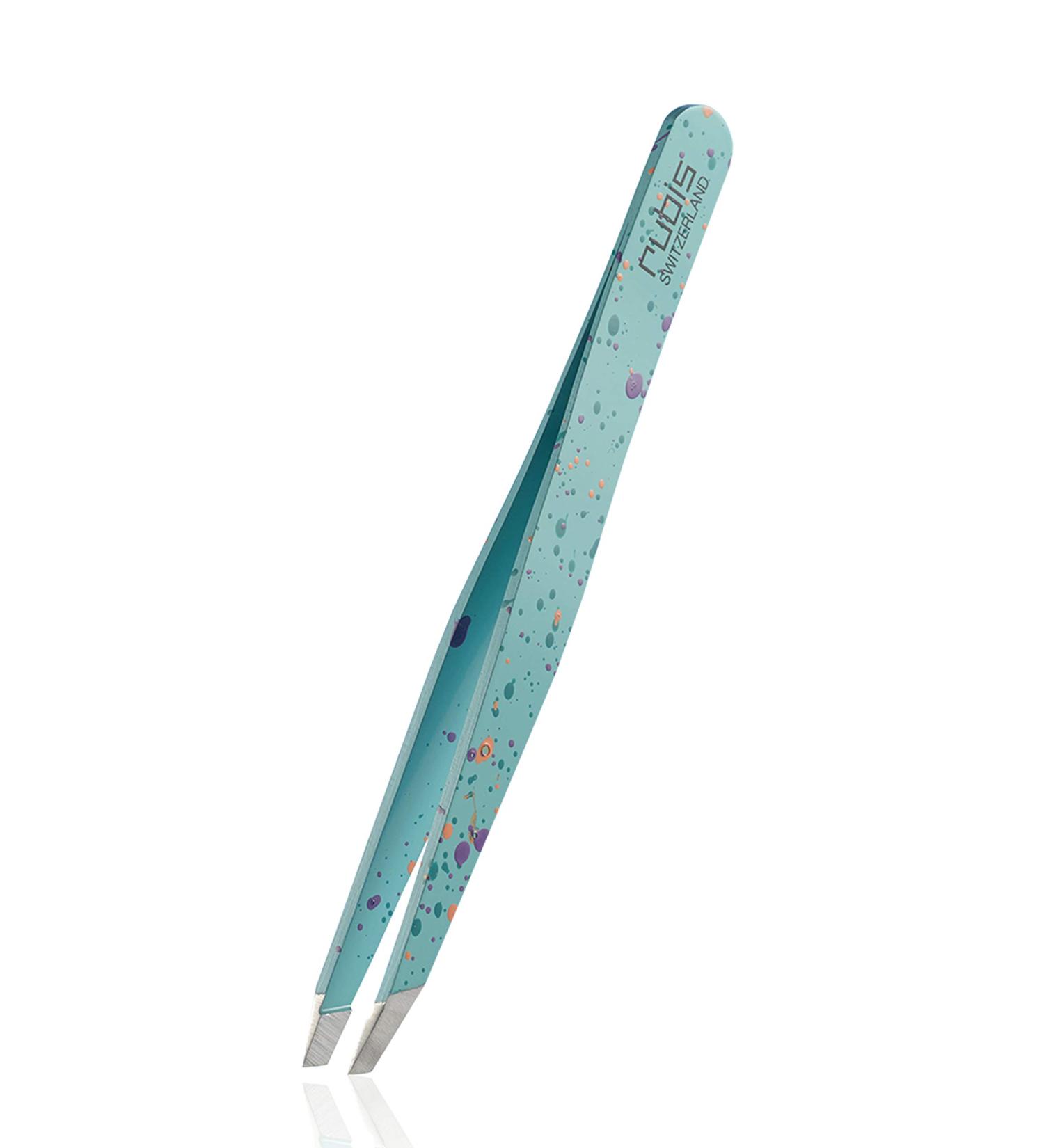 Buy Rubis Tweezers for Eyebrow & Hair Removal - Fine Pointed Sloping Tip Light Blue - Professional Quality for Precision Plucking - International Shipping Available - Buy Online on SooperMarket.com