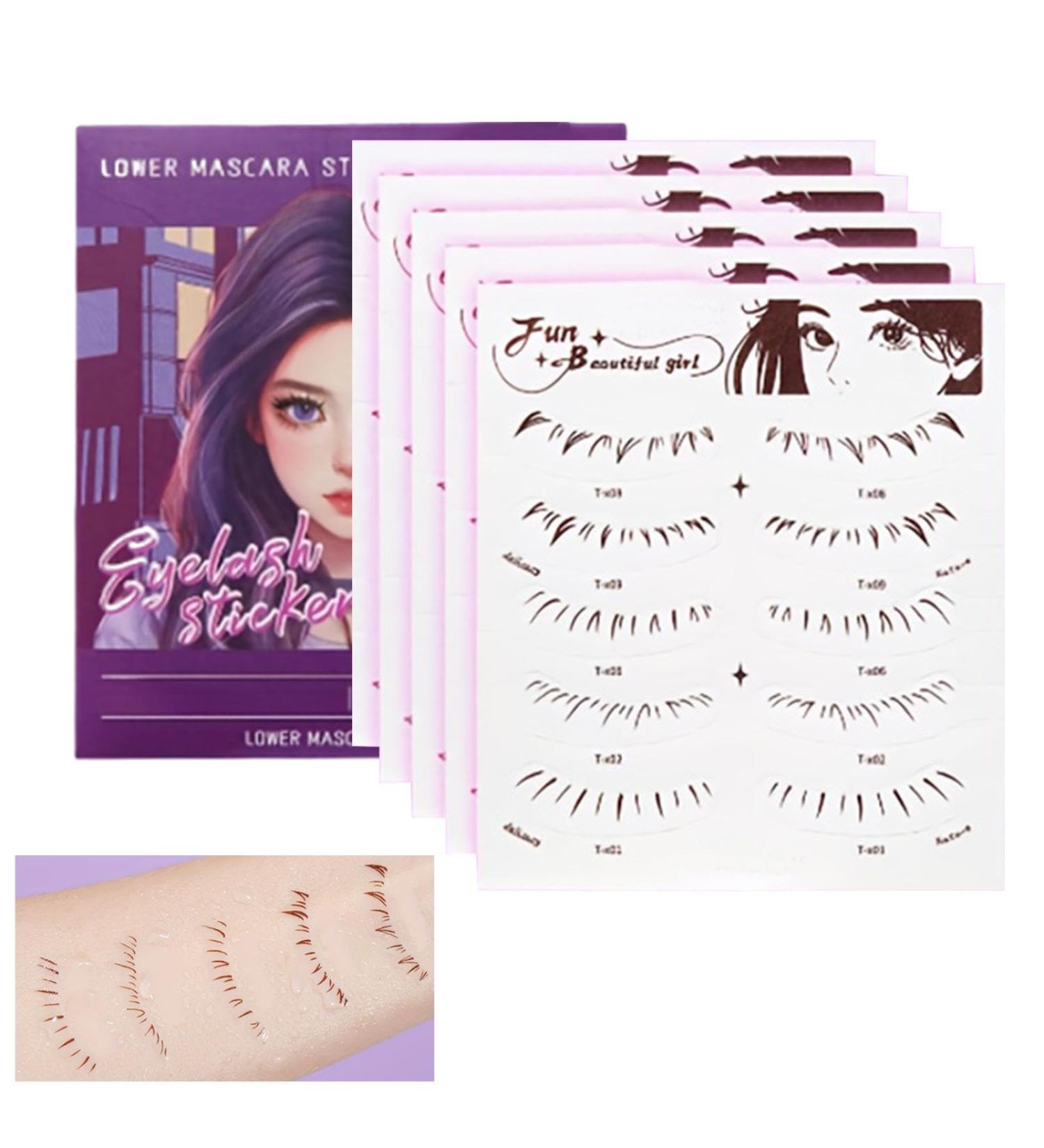 Lower Eyelash Sticker | False Eyelash Stickers - Waterproof Fake Eyelash Ladies Lower False Eyelashes Stickers Lash Temporary 3D Lower Lash - Buy Online on SooperMarket.com