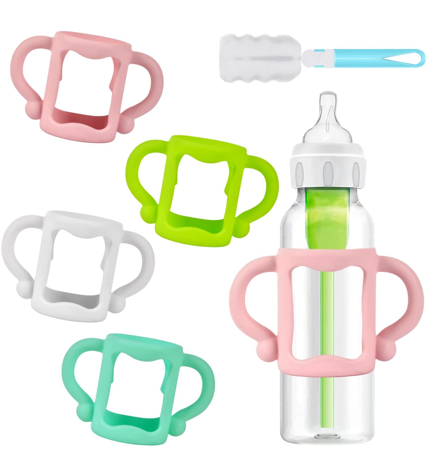 4-Pack Dr. Brown Narrow Baby Bottle Handles - Easy Grip Silicone Holder for Self Feeding - BPA-Free - Buy Online on SooperMarket.com
