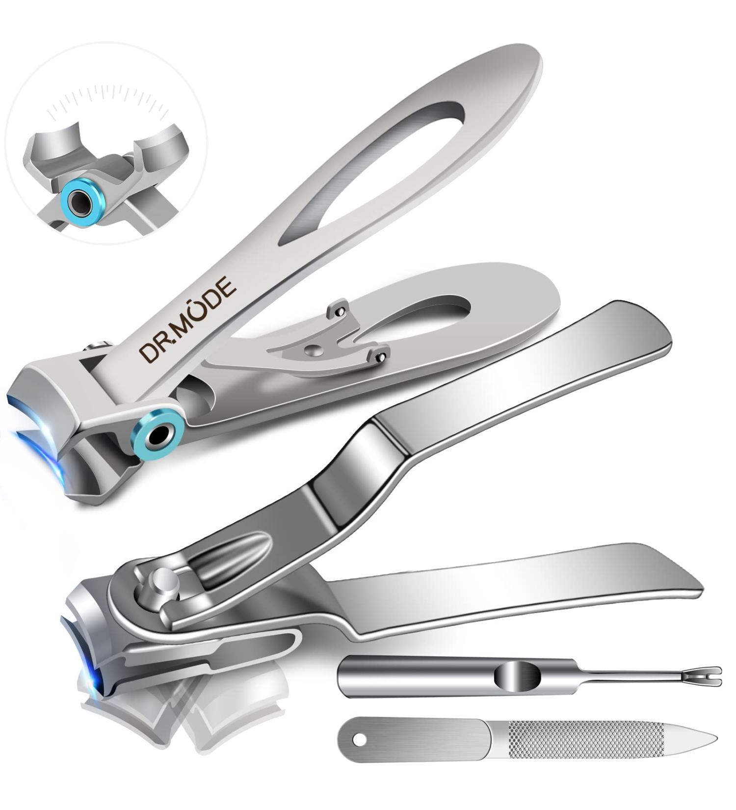 DR. MODE Extra Large Nail Clippers for Men with Thick Nails - Wide Jaw Opening and Easy Grip Design for Seniors - Includes Nail File and Cuticle Trimmer - Buy Online on SooperMarket.com