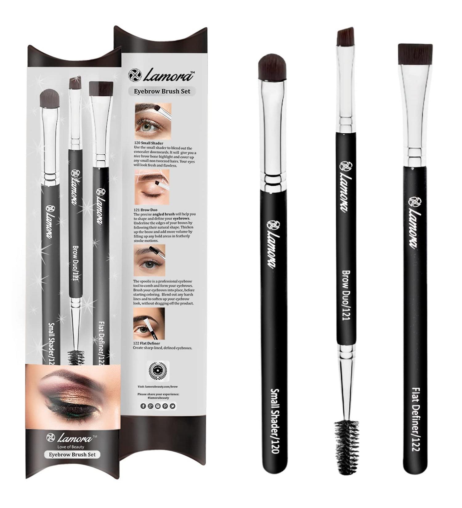 Premium Eyebrow & Eyelash Brush Set | Perfect for Eyeshadow Pomade Eyeliner | Slanted & Fine Tips for Precision Application - Buy Online on SooperMarket.com