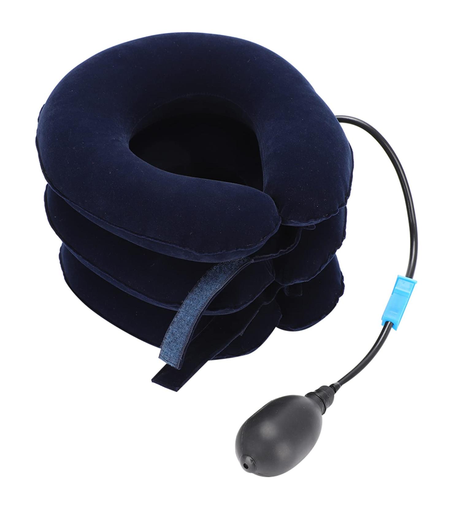 Inflatable Cervical Vertebrae Traction Device - Portable Neck Support Cushion for Home & Office (Adjustable Blue) - Buy Online on SooperMarket.com