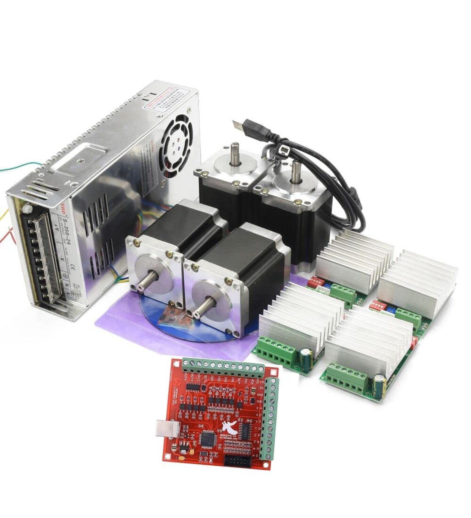 CNCTOPBAOS 4 Axis Nema23 Stepper Motor USB Mach3 CNC Kit 270oz-in 76mm 3A USB Controller Board Motion Control Card TB6600 Driver 4.5A 24V for CNC Router Milling Engraving Machine 4 Axis-A - Buy Online on SooperMarket.com