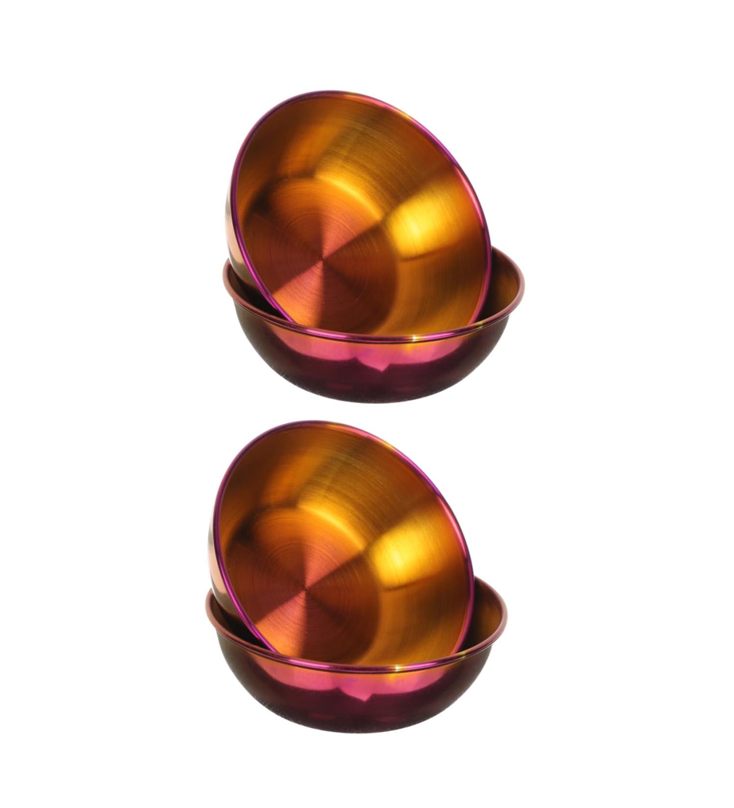MAGICLULU Japanese Plates 4pcs Sushi Dipping Plate Stainless Steel Purple Dim Sum Dishes Mini re-usable Round Serving Platter 8.2x8.2cm Purple - Buy Online on SooperMarket.com