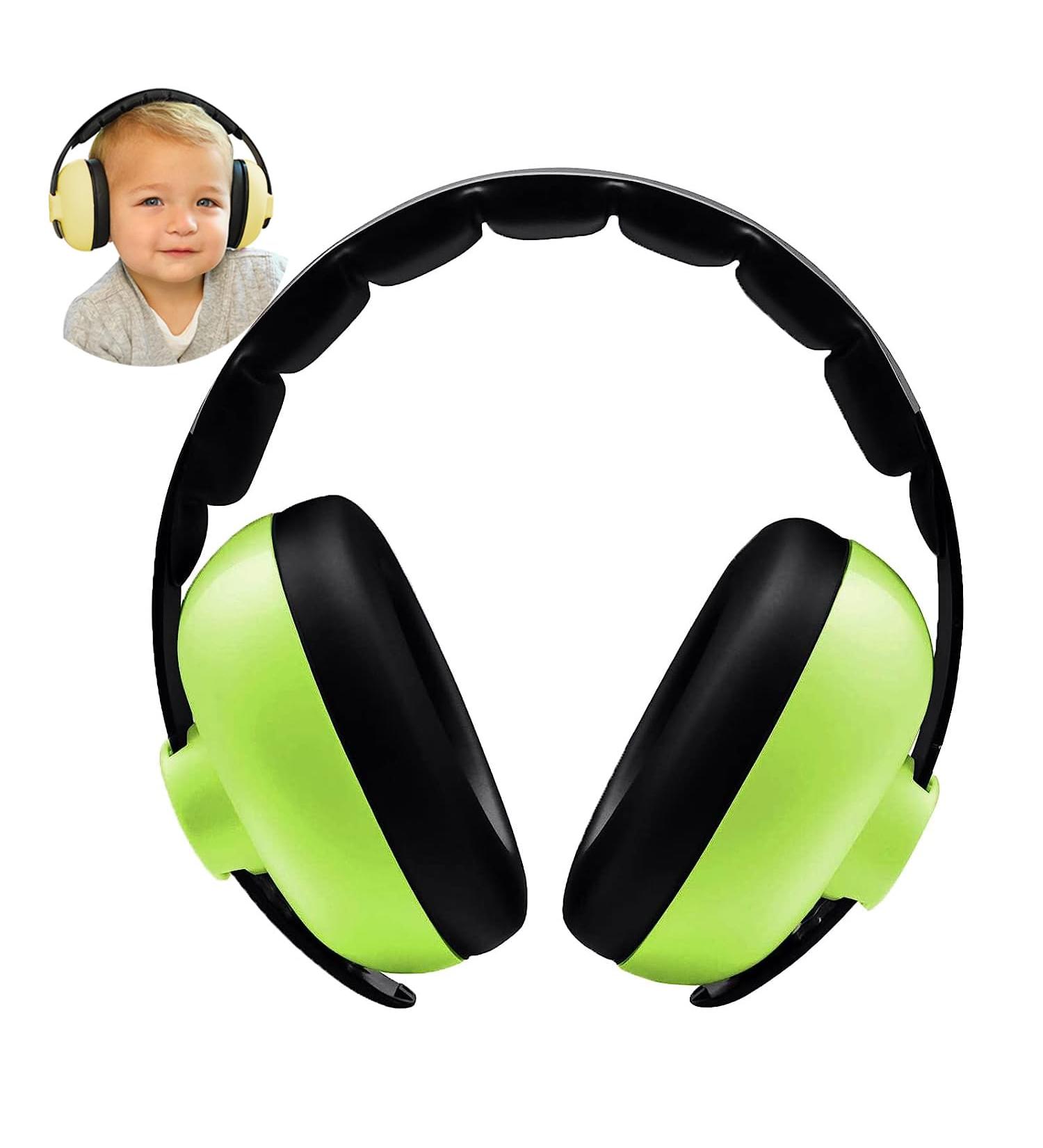GUKOY Baby Ear Protection Noise Cancelling HeadPhones Noise Reduction Ear Defenders for Ages 0-3 Years | Infant Hearing Protection Earmuffs Green