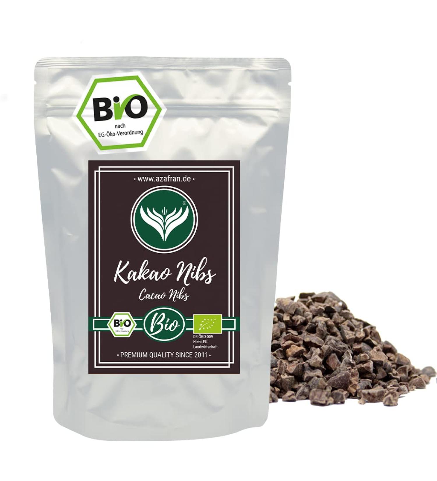 Buy Azafran ORGANIC Cacao Nibs - Raw Cocoa Nibs 500g | Premium Cocoa Pieces for Cooking & Baking | International Shipping Available - Buy Online on SooperMarket.com