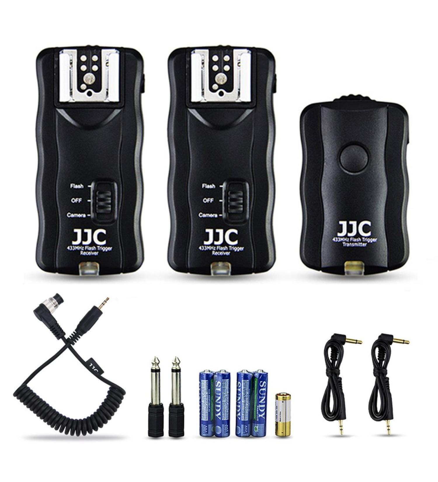 JJC Wireless Flash Trigger & Shutter Remote Control Kit for Nikon D850 D500 D5 D810 - Includes Two Receivers and Cable - Replaces Nikon MC-30 - Buy Online on SooperMarket.com