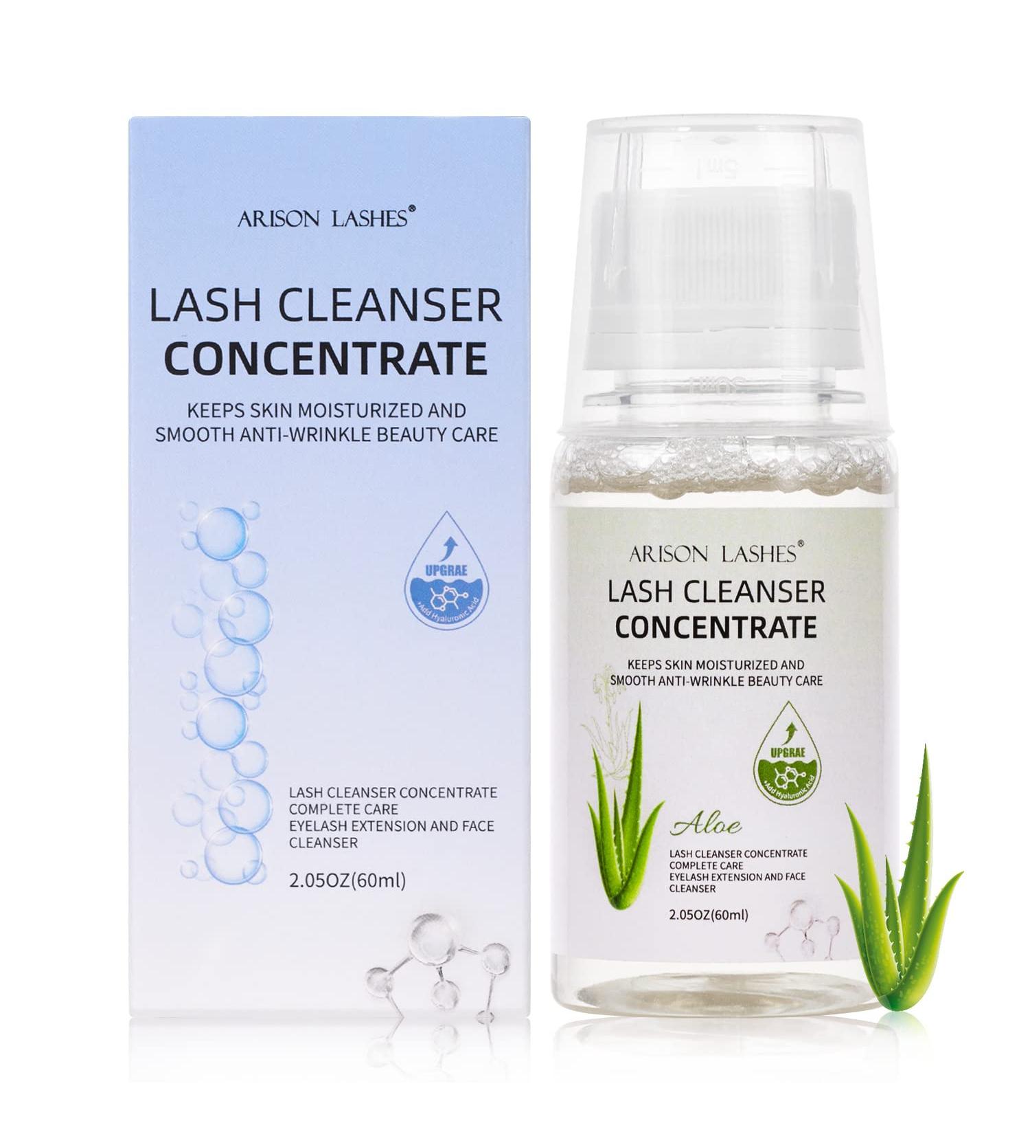 Lash Shampoo Concentrate 60ml | Oil-Free Hyaluronic Acid Lash Cleanser for Salon-Quality Eyelash Cleaning & Extensions - Updated with Aloe - Buy Online on SooperMarket.com