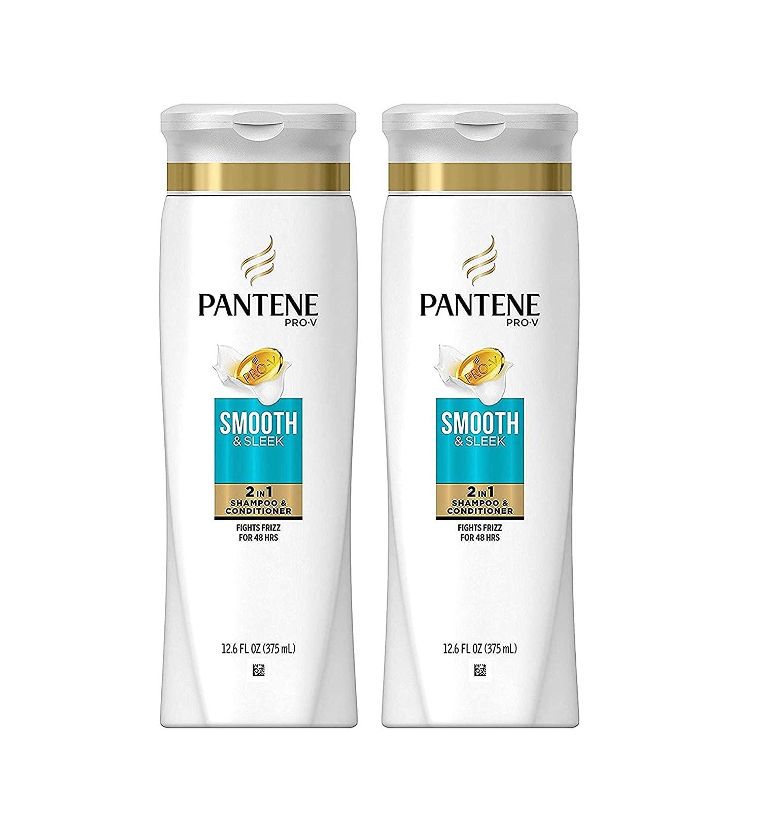 Pantene Pro-V Smooth & Sleek 2in1 Shampoo and Conditioner with Argan Oil - 12.6 oz (2 Pack) - Buy Online on SooperMarket.com