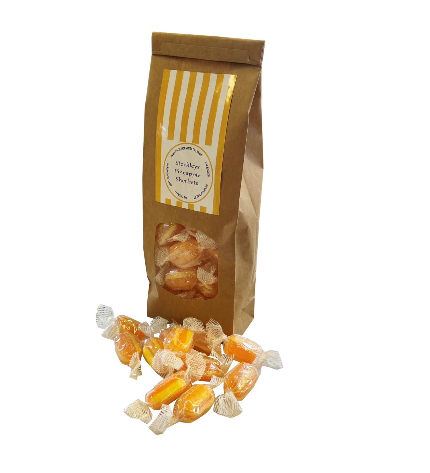 Stockleys Sherbet Pineapple Sweets - 300g Bag, Individually Wrapped - Buy Online on SooperMarket.com