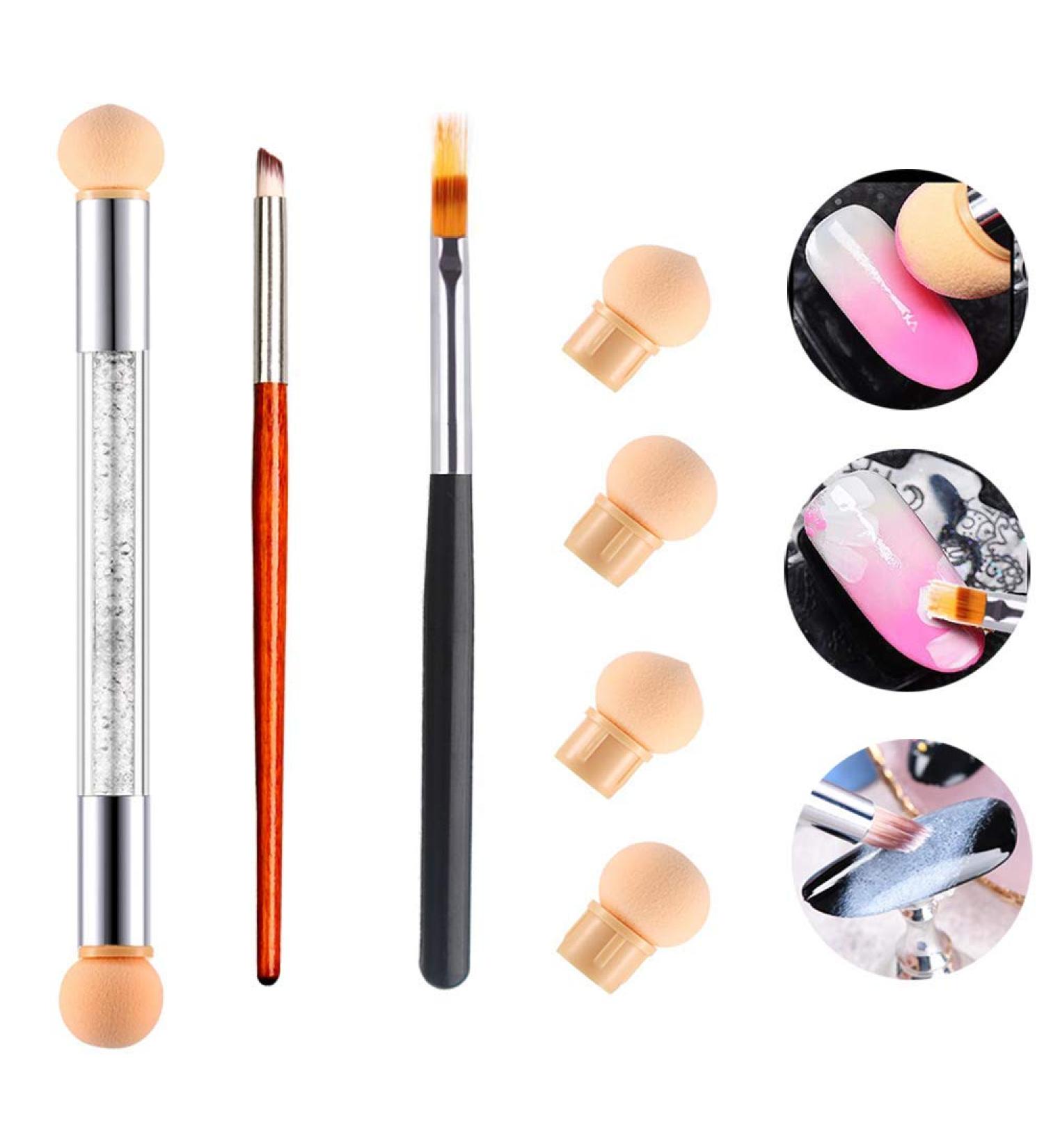 Mwoot Nail Design Brush Set 4 Pcs Replacement Sponge & 2 Pcs Beginner Brushes for Perfect Nail Art | International Shipping Available - Buy Online on SooperMarket.com
