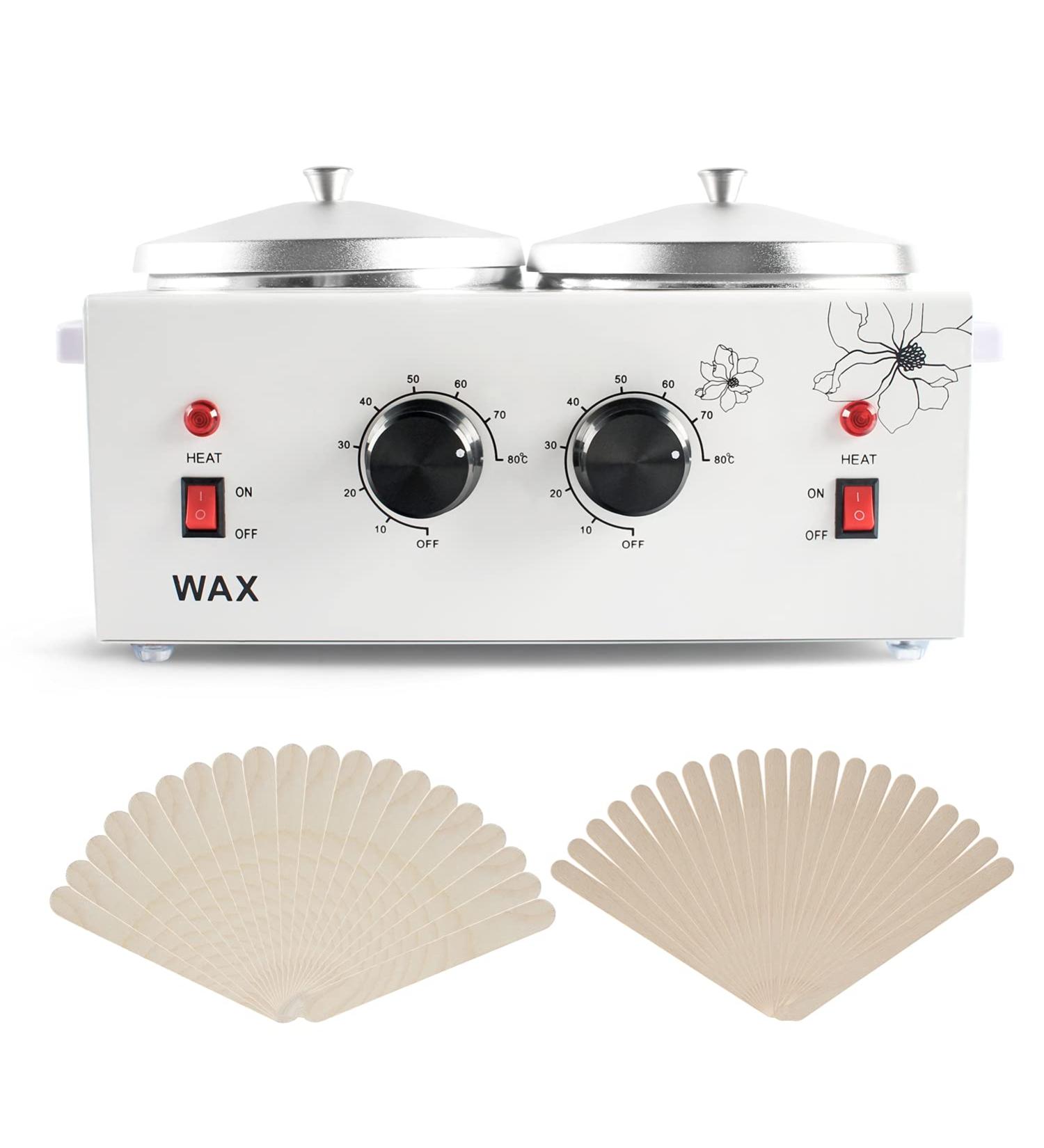 Beth Lee Professional Electric Double Wax Warmer Set - 41 Piece Hair Removal Kit with Hard Wax Beads, Applicator Sticks, and Dual Heater Machine - Buy Online on SooperMarket.com