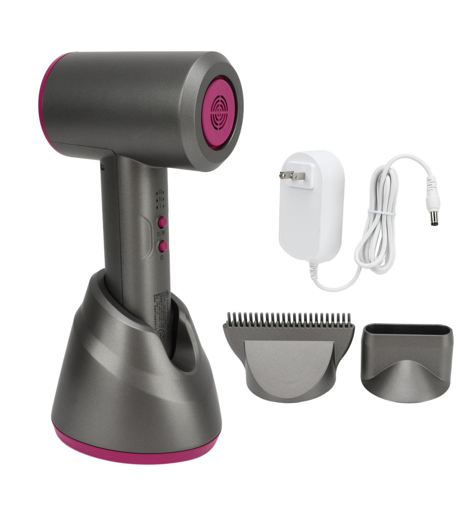 NDNCZDHC Cordless Handheld Hair Dryer Portable Rechargeable Cold Hot Blow Dryer for Home Travel Gray 100 240V(US plug) - Buy Online on SooperMarket.com