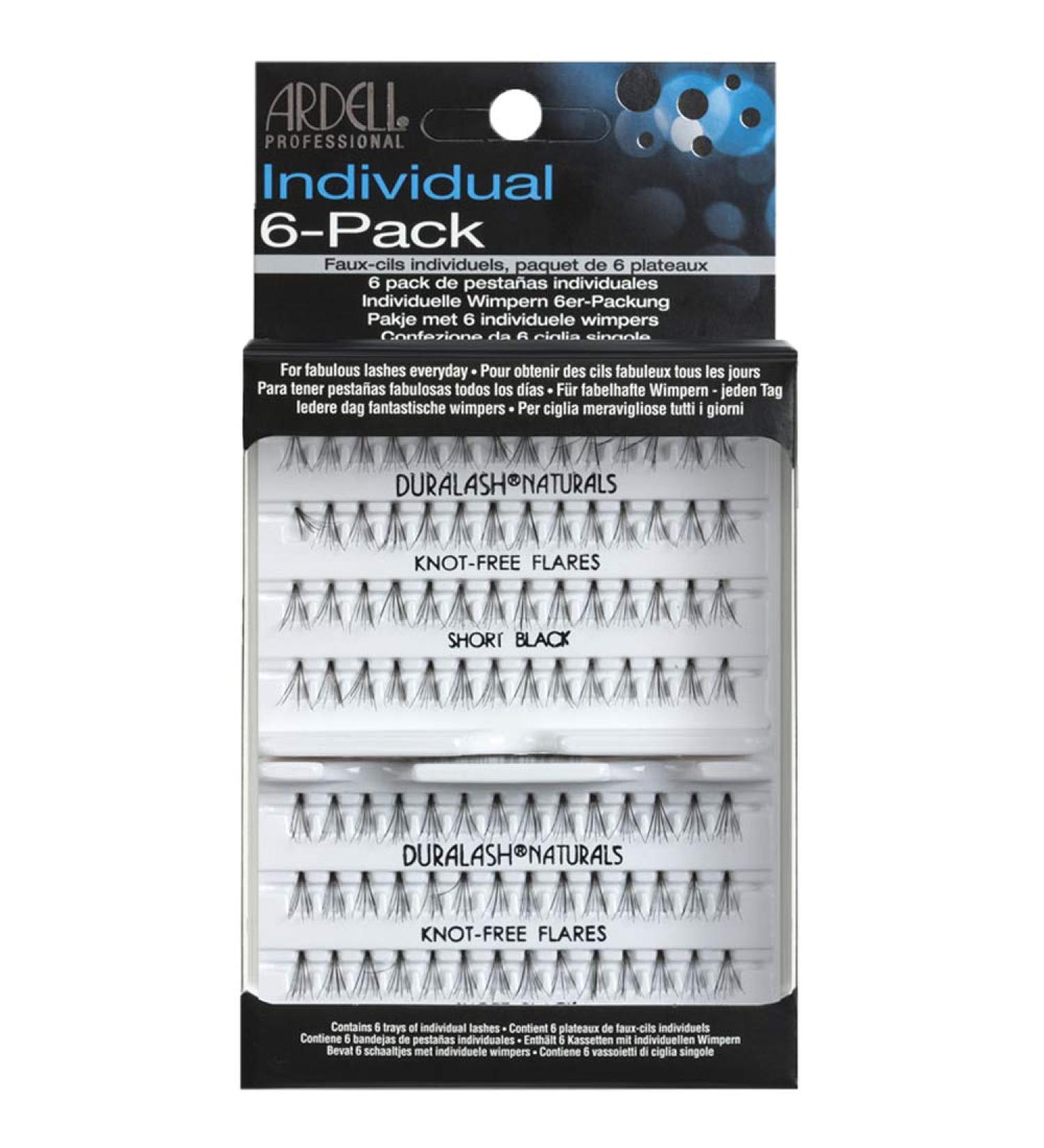 Ardell 6 Pack Knot-Free Flares Individuals Short Black