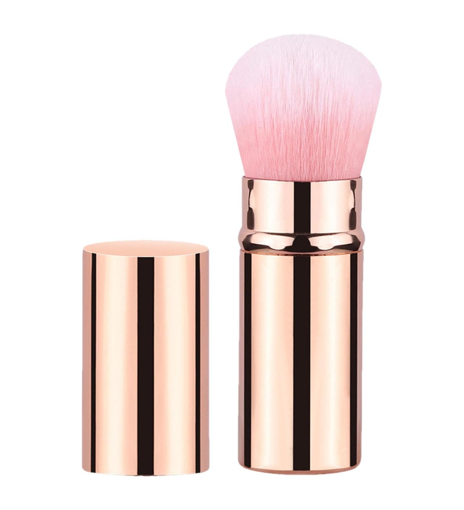 Teksome Portable Makeup Brush Travel Telescopic Cosmetics Brushes - Beginner Friendly Powder Brush for Foundation Sunscreen Bronzing Powder Gold - Buy Online on SooperMarket.com