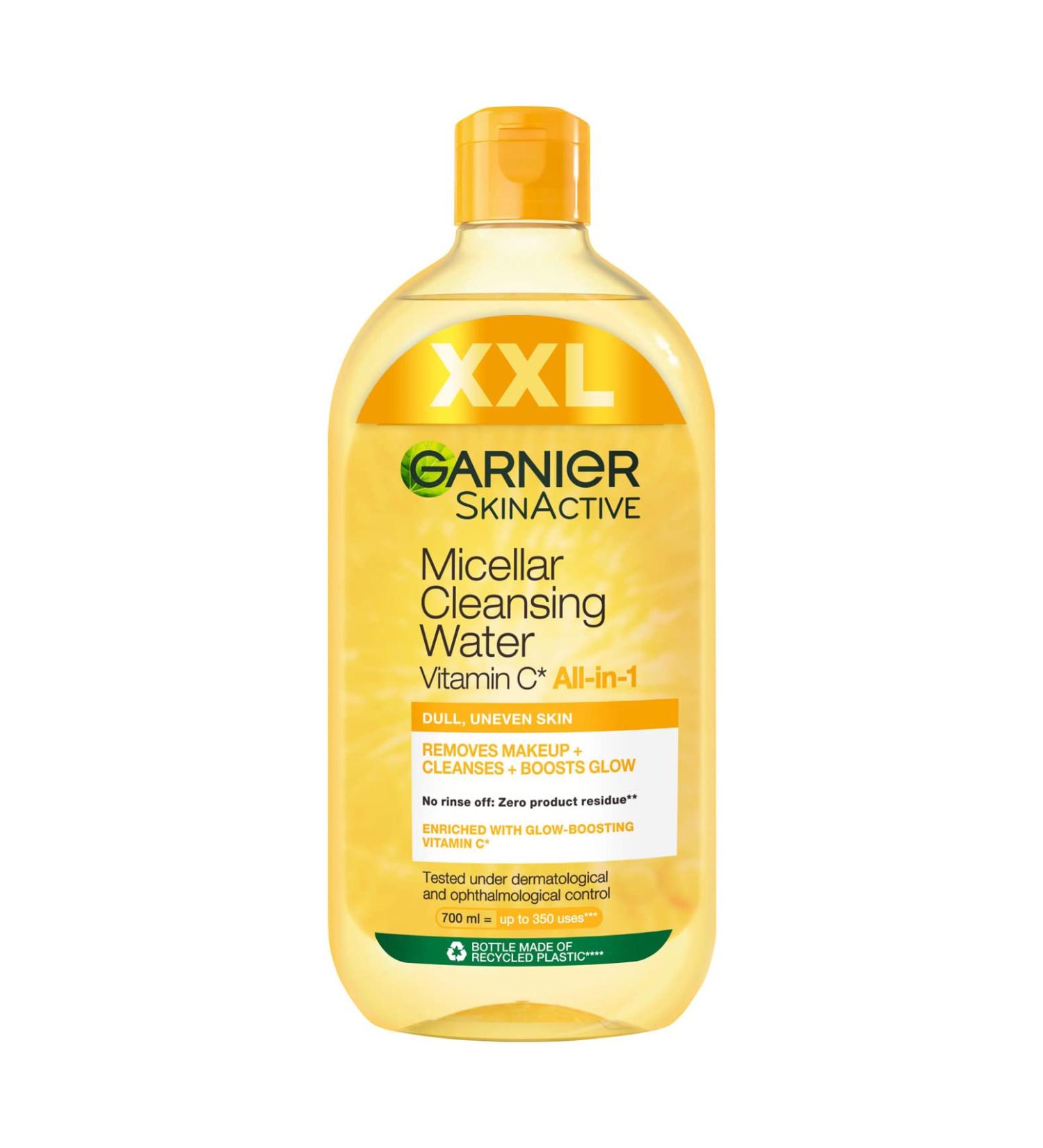 Garnier Micellar Water with Vitamin C - Gentle Makeup Remover & Radiant Skin - Skinactive All-in-One 700ml (1 Pack) - Buy Online on SooperMarket.com