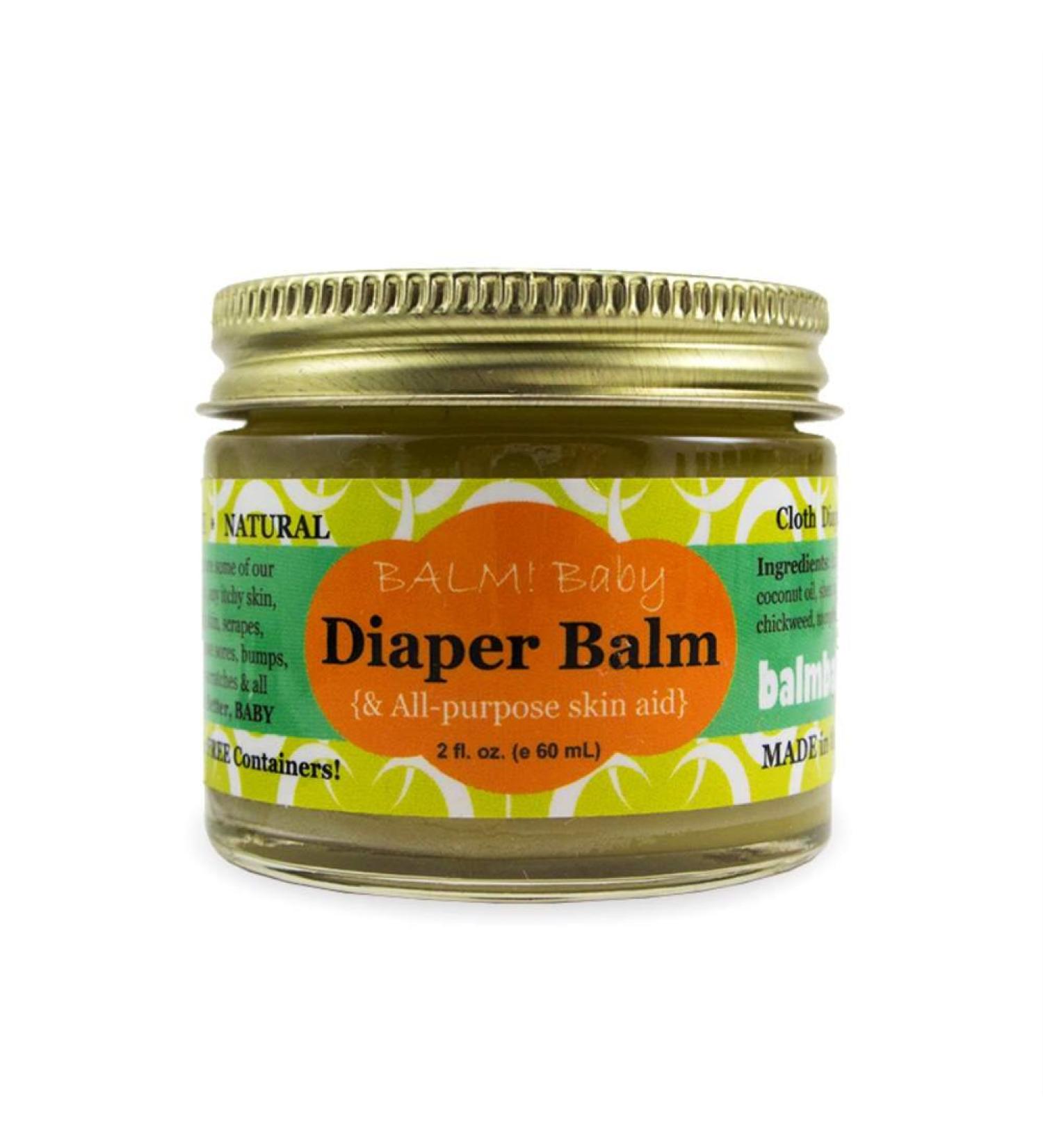 Organic Diaper Rash Cream | Cloth Diaper Balm for Infants & Kids | Natural Vegan Skin Aid | Plastic Free | Made in USA - 2 Fl Oz - Buy Online on SooperMarket.com