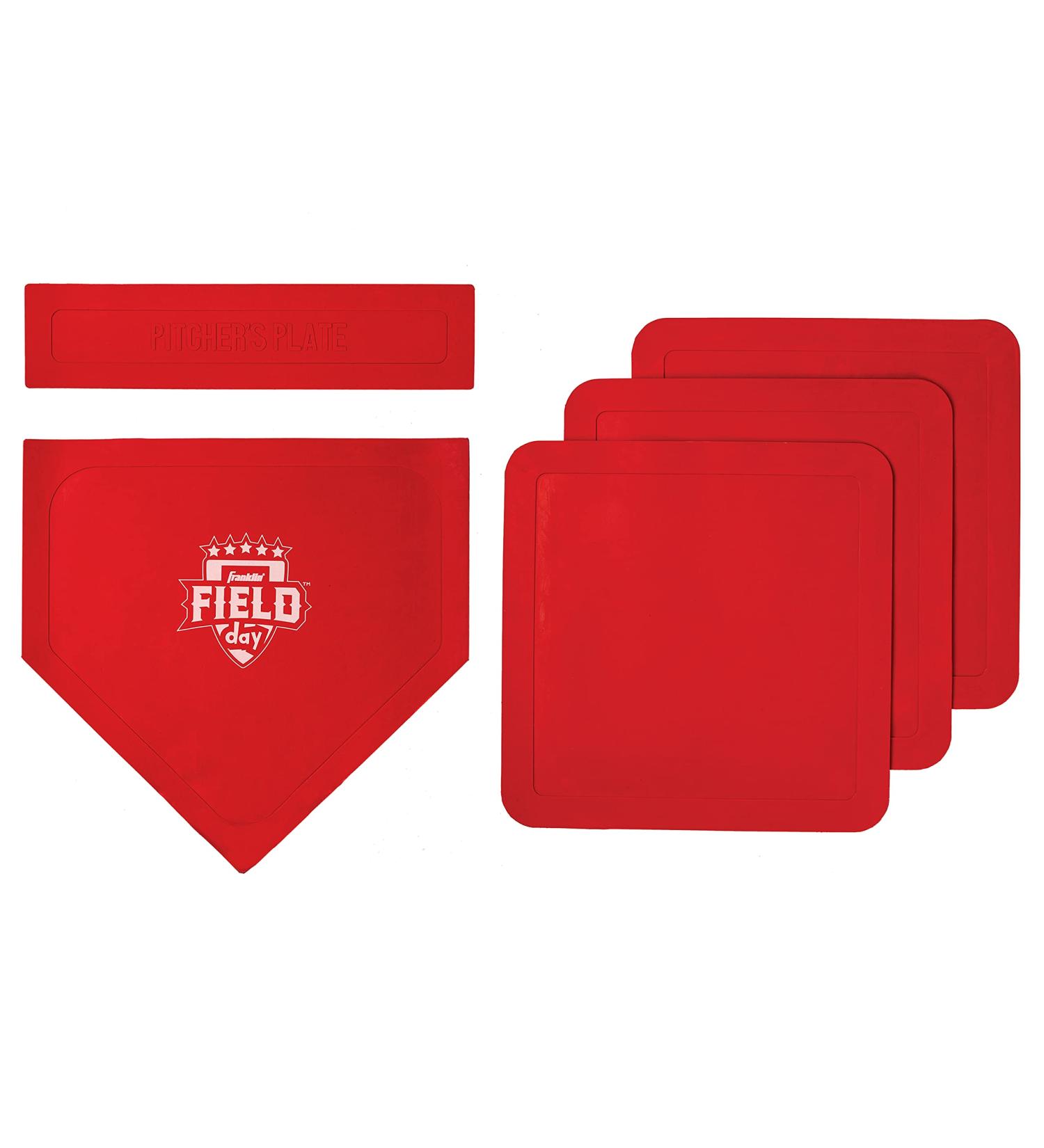 Franklin Sports Field Day Baseball Base Set - Portable Red Rubber Bases for Baseball, Softball, Kickball - Includes Home Plate - Easy Set Up - Buy Online on SooperMarket.com