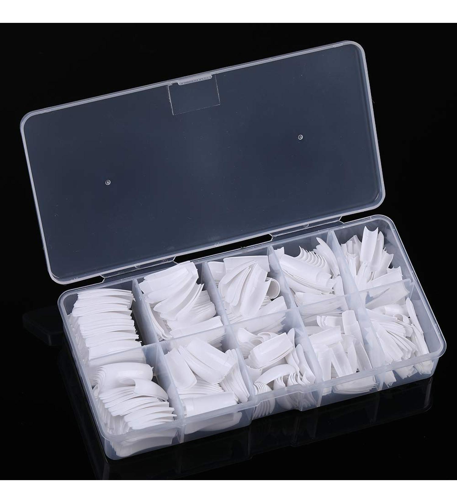 Yimart 500pcs French Acrylic Style False Nails Tips - White | Nail Art Tips With Box - Buy Online on SooperMarket.com